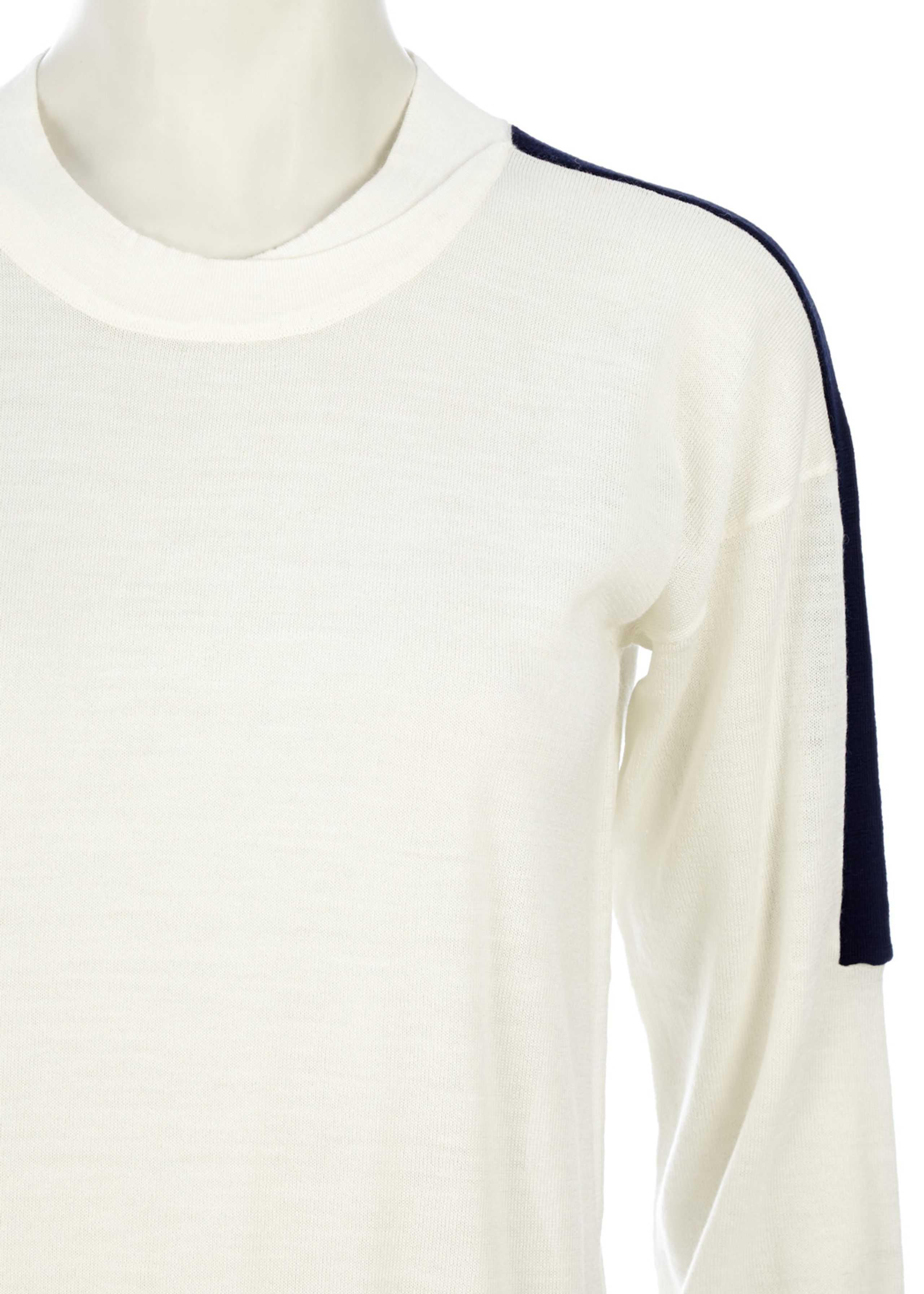 Le Mont Saint Michel - 1 - Crew-neck Contrasting Sweater - Offwhite/Navy