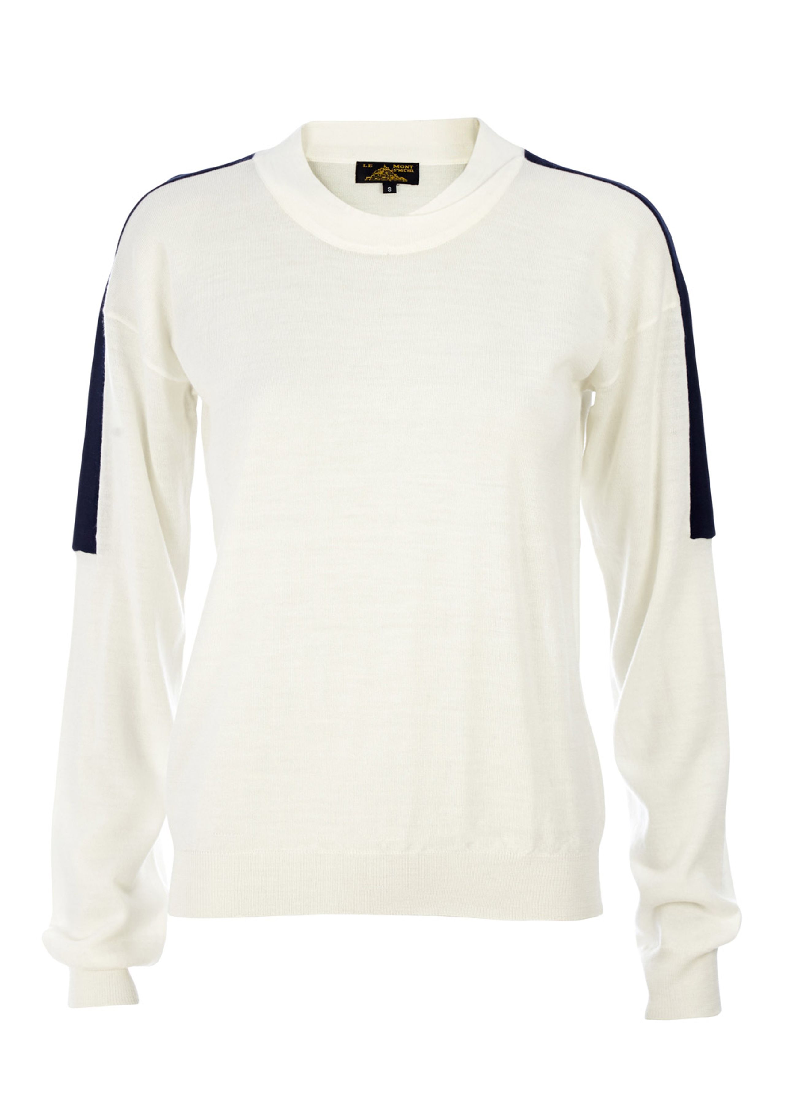 Le Mont Saint Michel - 1 - Crew-neck Contrasting Sweater - Offwhite/Navy