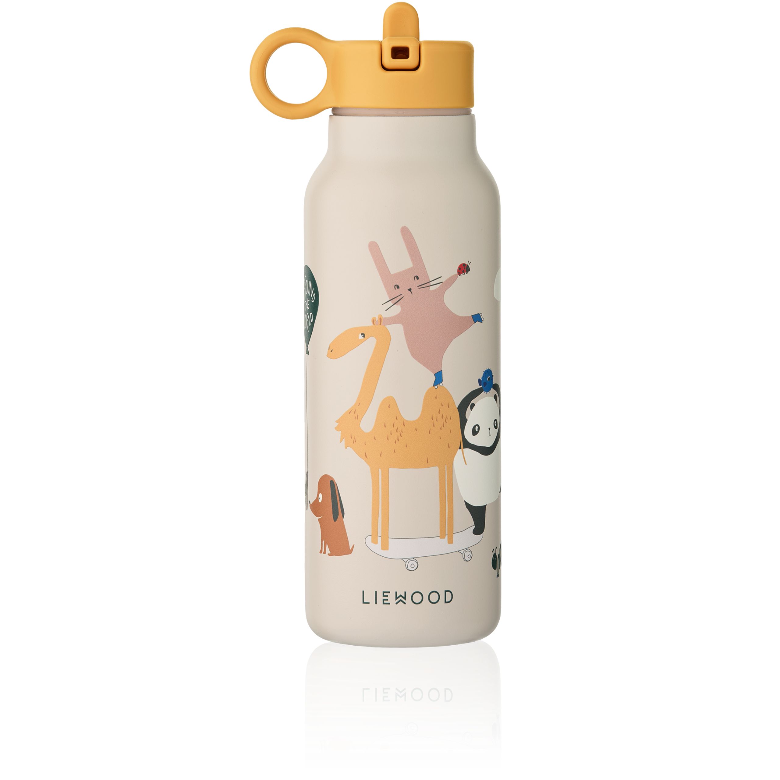LIEWOOD - Garrafa para beber para crianças - Falk Water Bottle - Around the world / Sandy