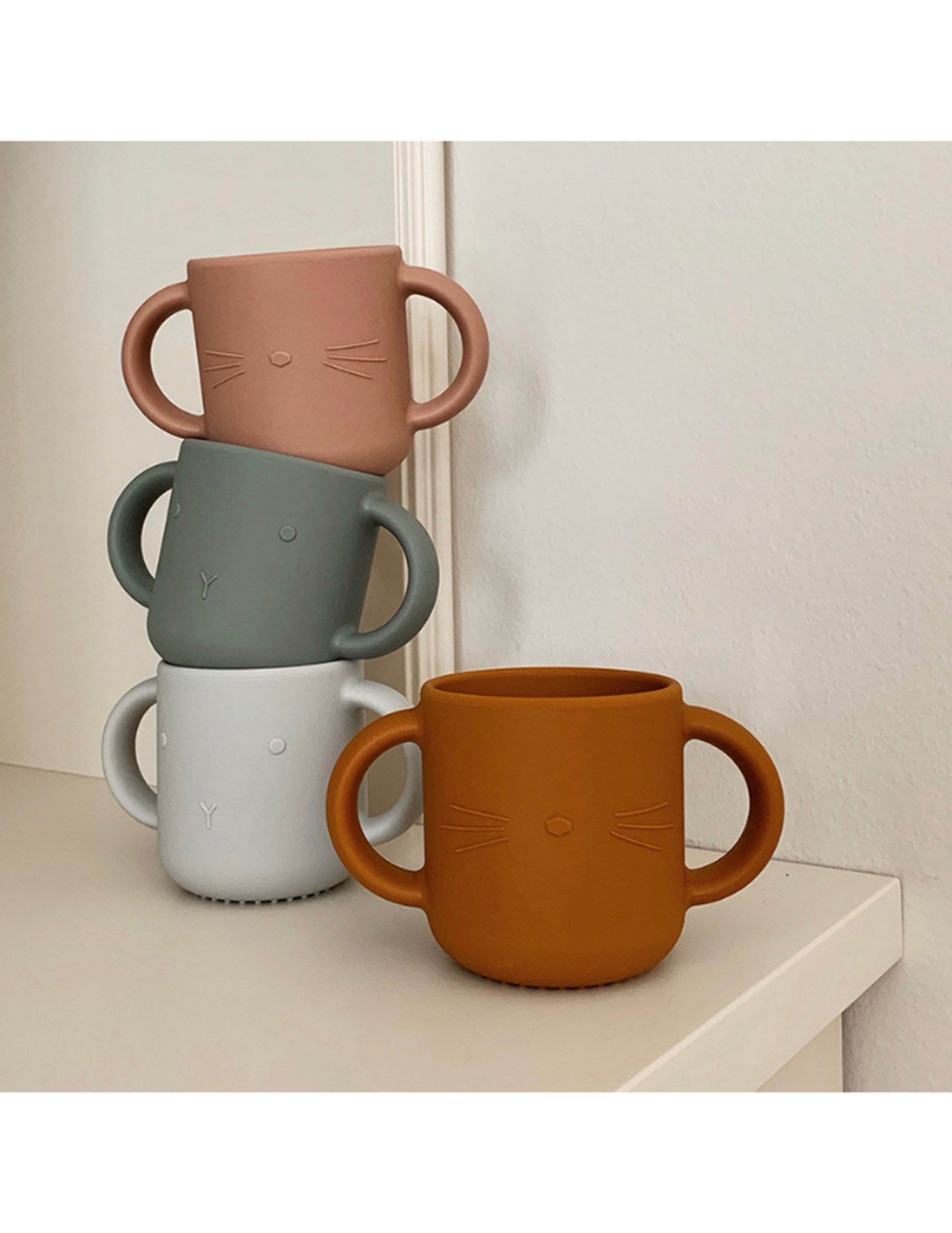 LIEWOOD - Becher für Kinder - Gene Cup 2-pack - Cat / Tuscany Rose