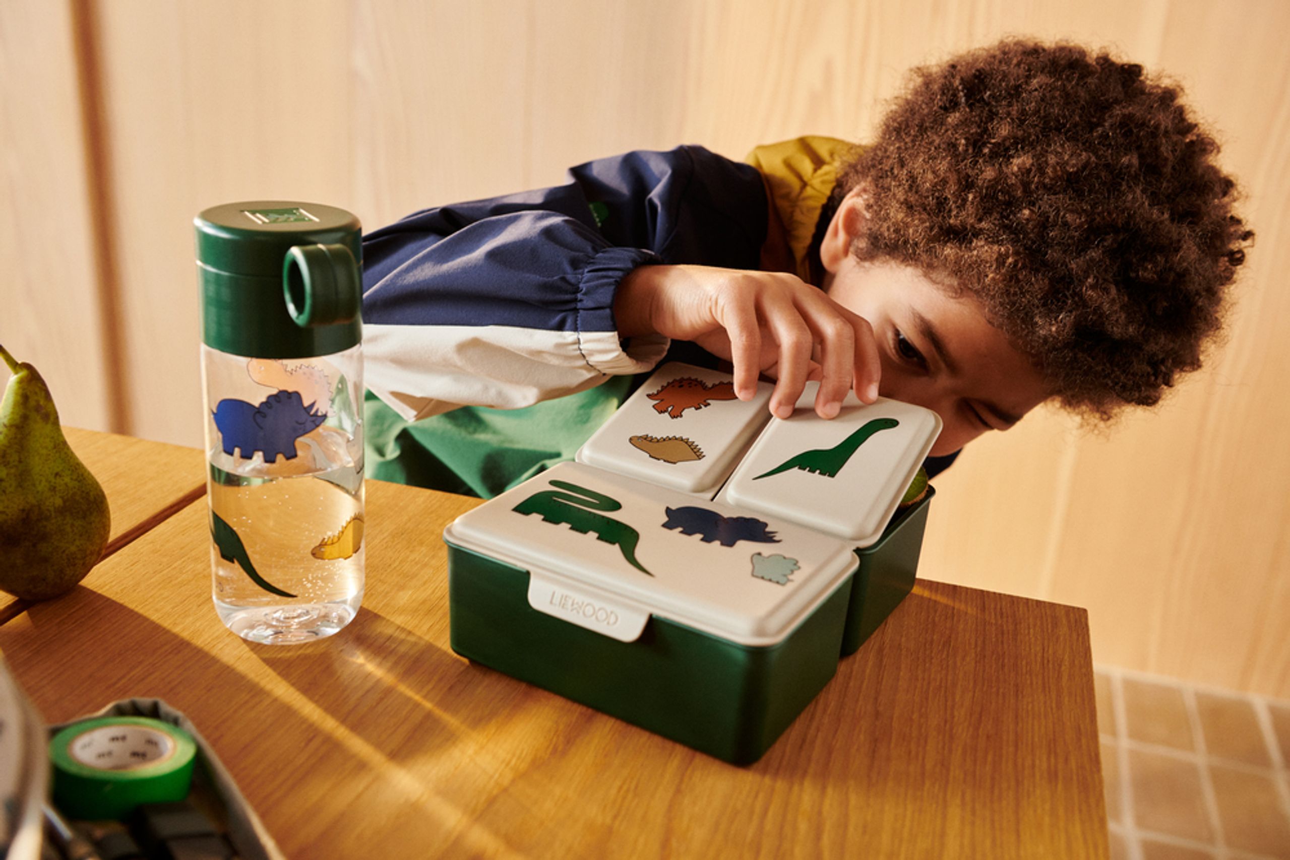 LIEWOOD - Lunch box dla dzieci - Driss Lunchbox - Dinosaurs / Mist