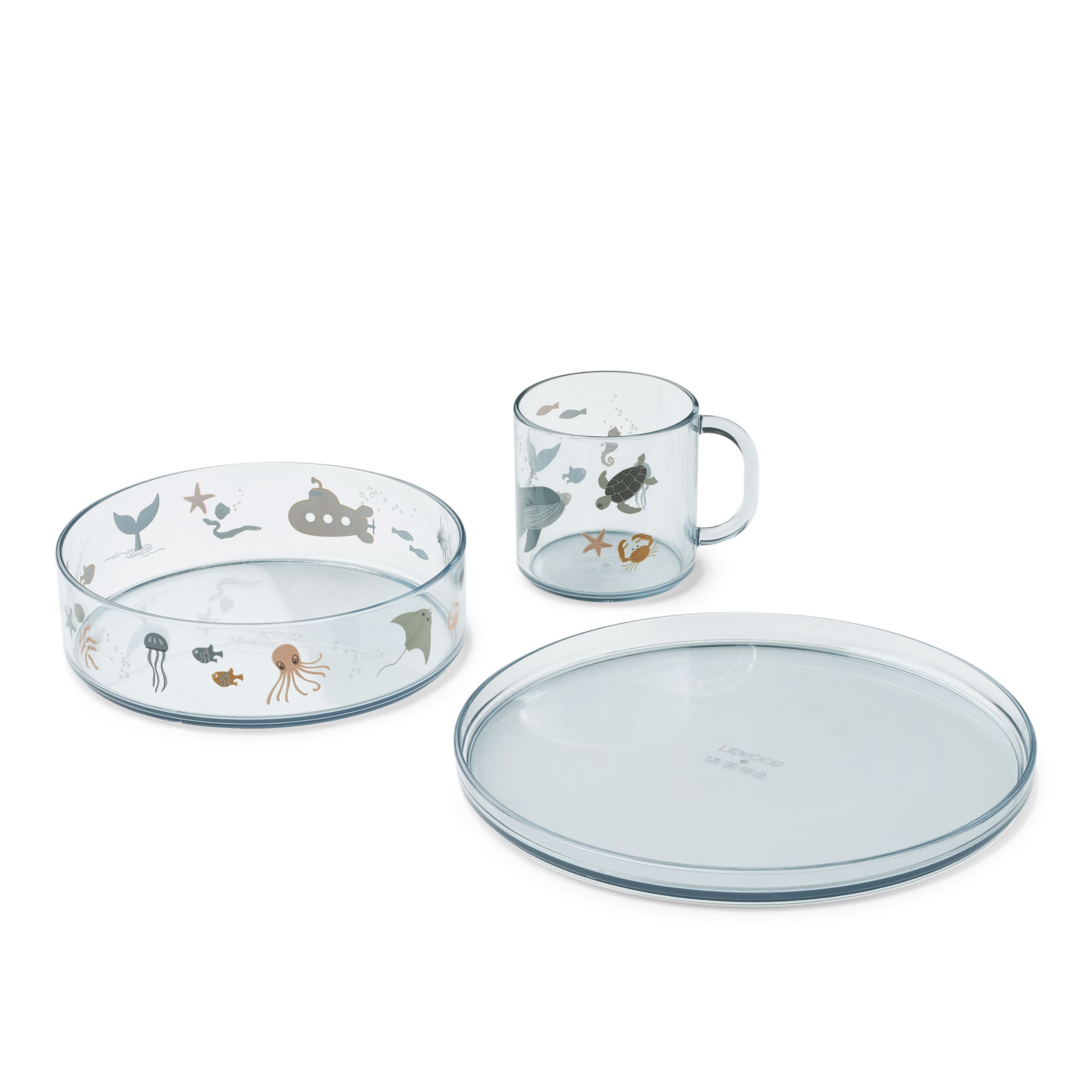 LIEWOOD - Children's dinnerware - Siva Printed Tritan Tableware Set - 1032 Sea Creature / Sandy