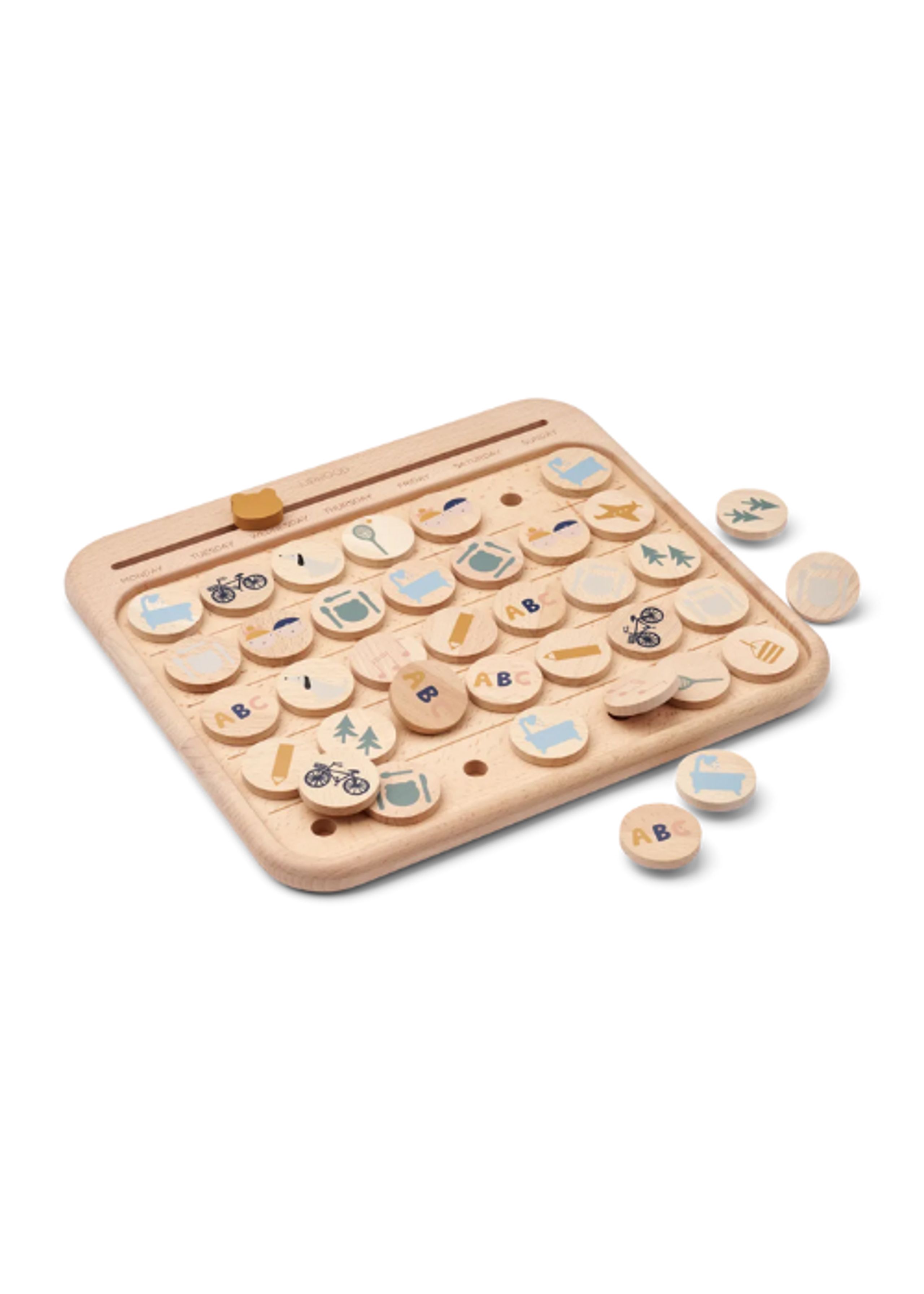 LIEWOOD - Toys - Tao Calendar Activity Board - 1829 Faune Green Multi Mix