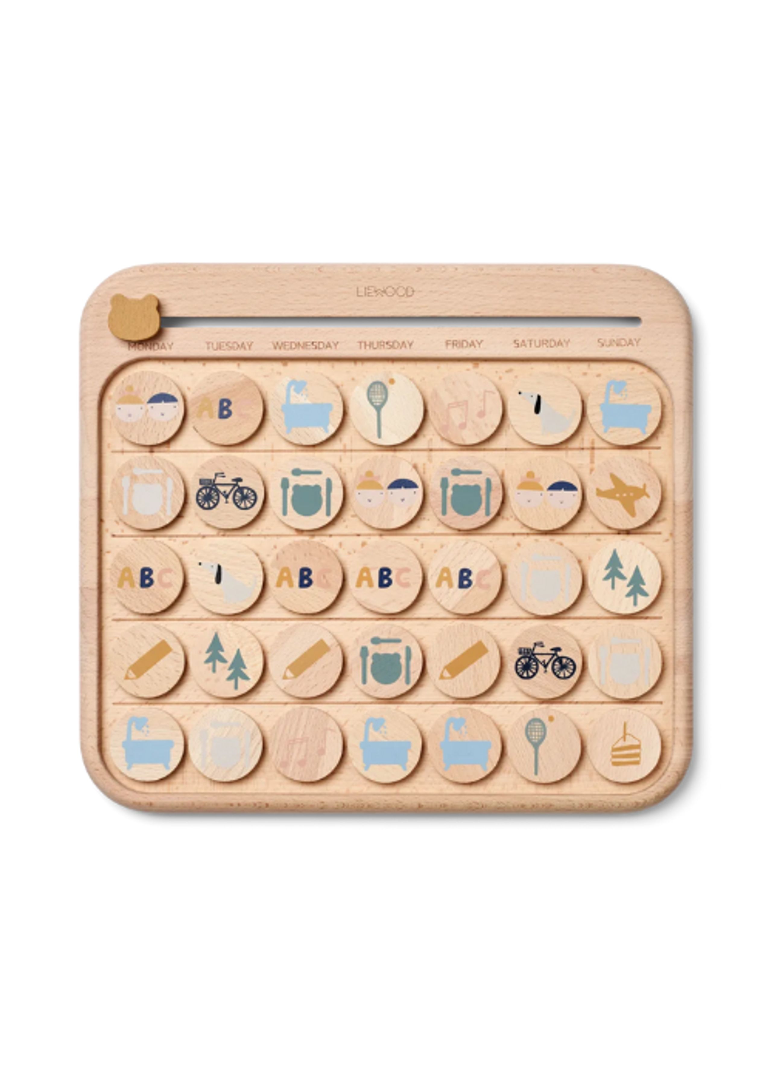 LIEWOOD - Toys - Tao Calendar Activity Board - 1829 Faune Green Multi Mix