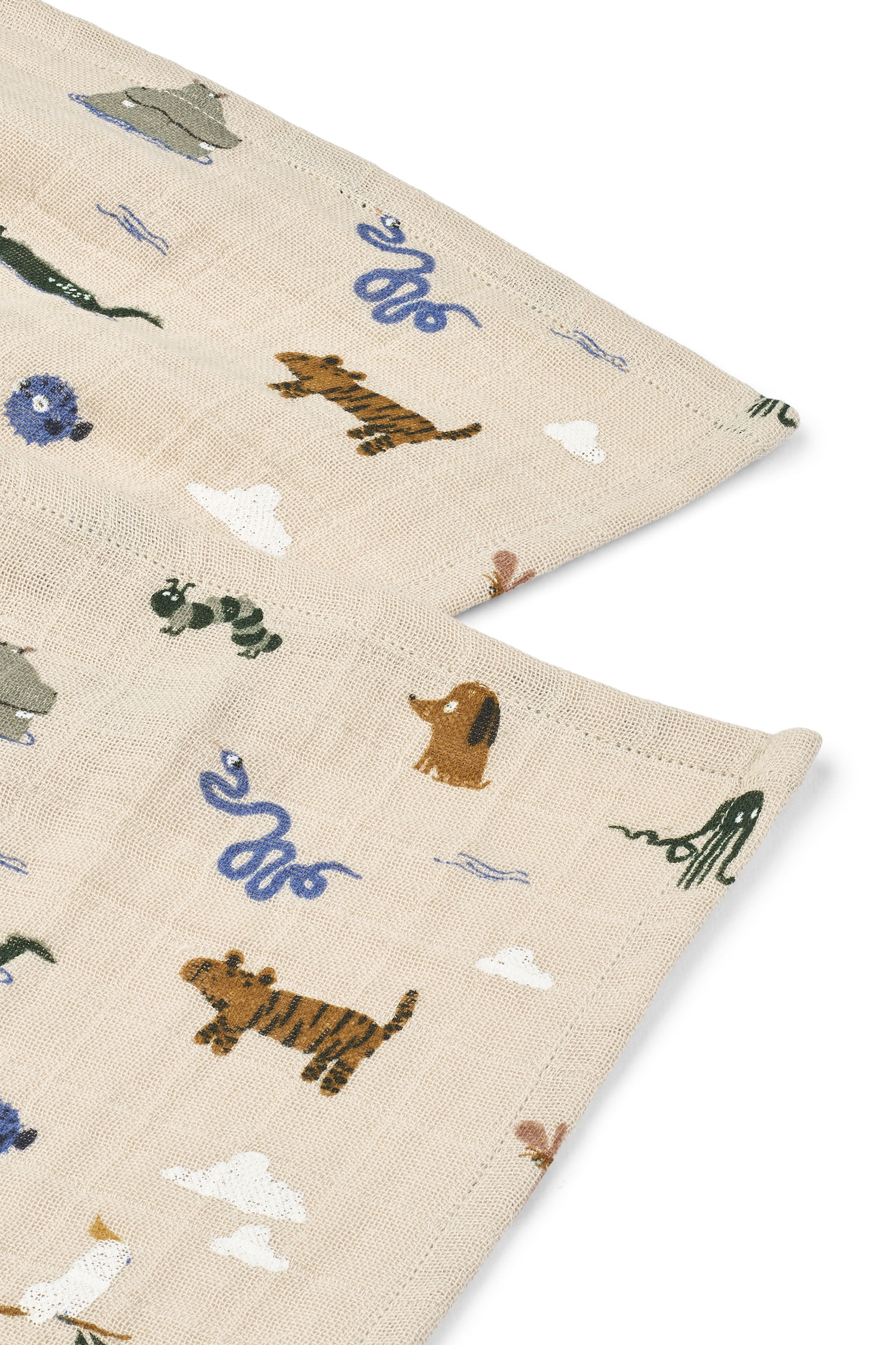 LIEWOOD - Stofble - Lewis Muslin Cloth 2-Pack - 2604 Around the world / Sandy