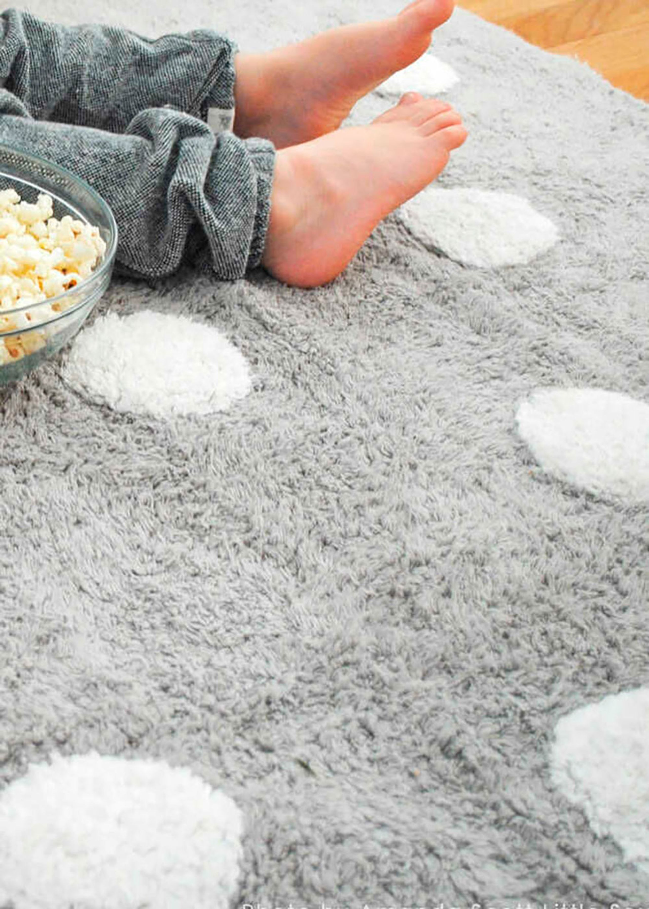 Lorena Canals - Children's carpet - Washable Rug Polka Dots - Grey / White