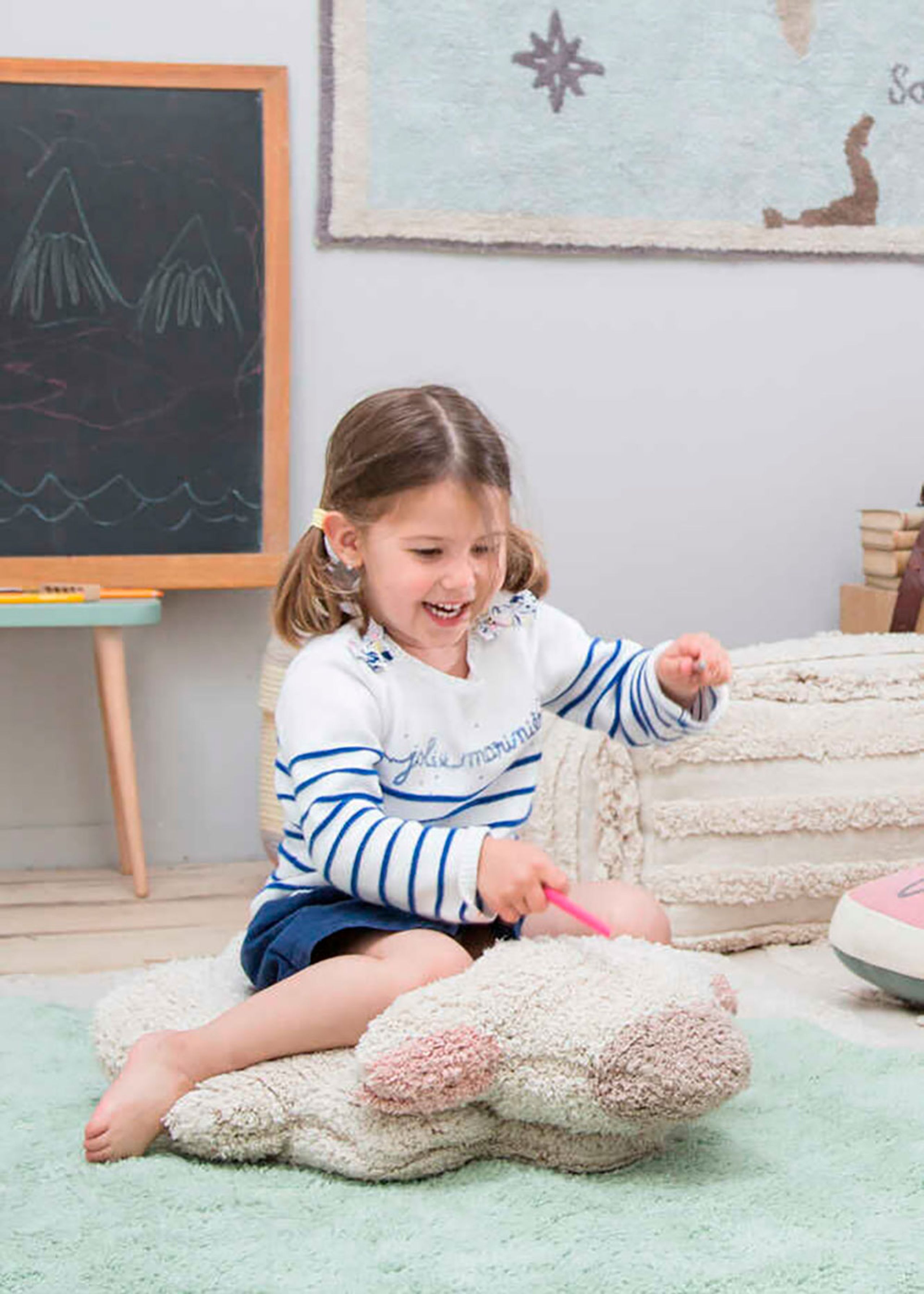 Lorena Canals - Børnegulvtæppe - Washable Rug Puffy - Sheep