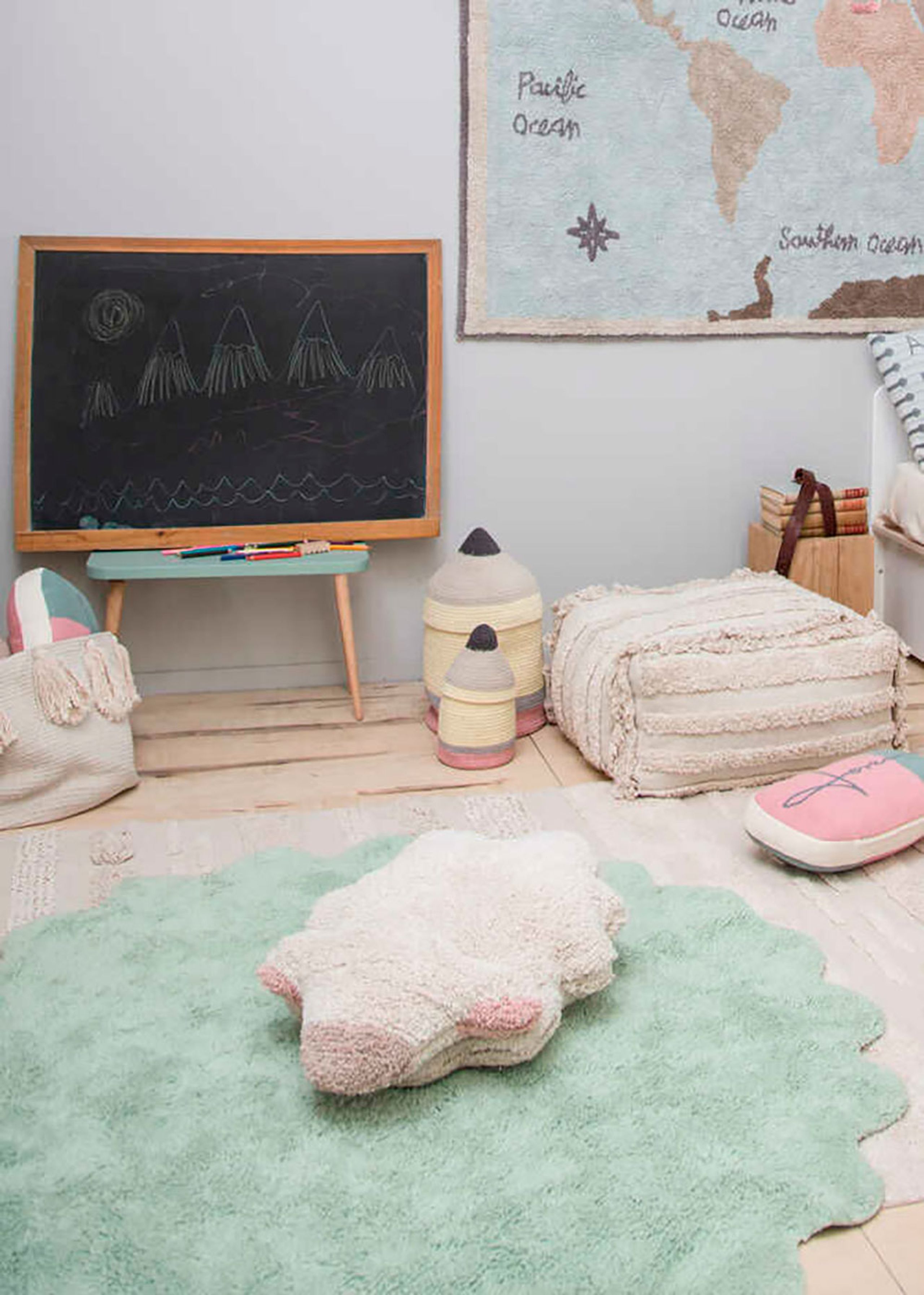 Lorena Canals - Børnegulvtæppe - Washable Rug Puffy - Sheep