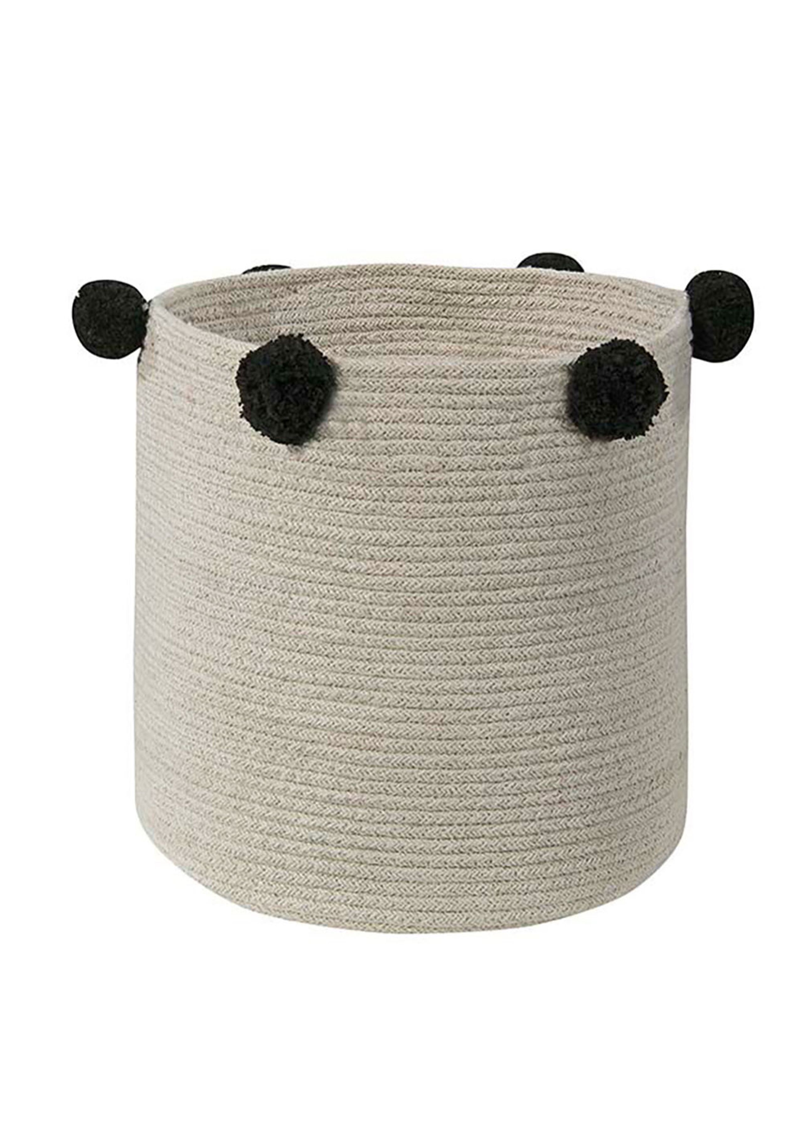 Lorena Canals - Child storage box - Basket Bubbly Natural - Black