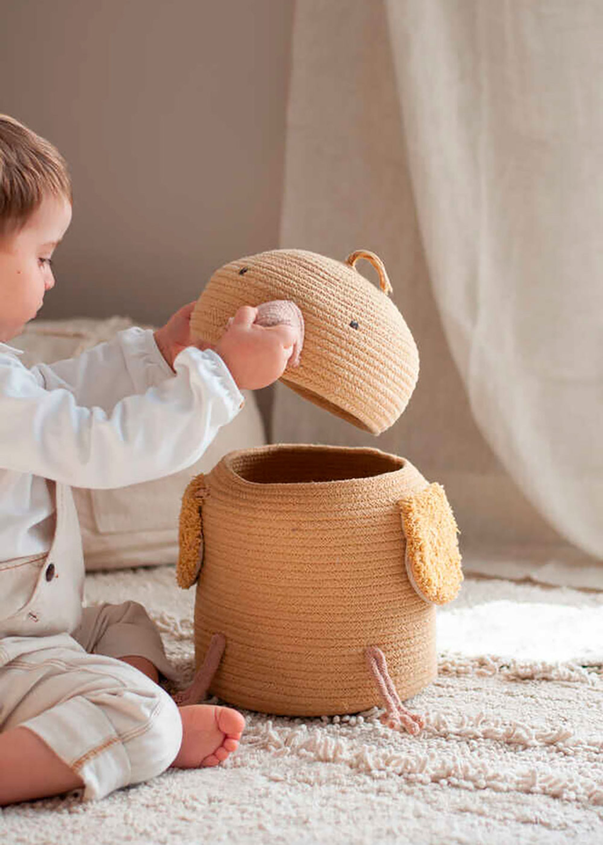 Lorena Canals - Dětský úložný box - Basket Charlie The Chicken - Charlie The Chicken