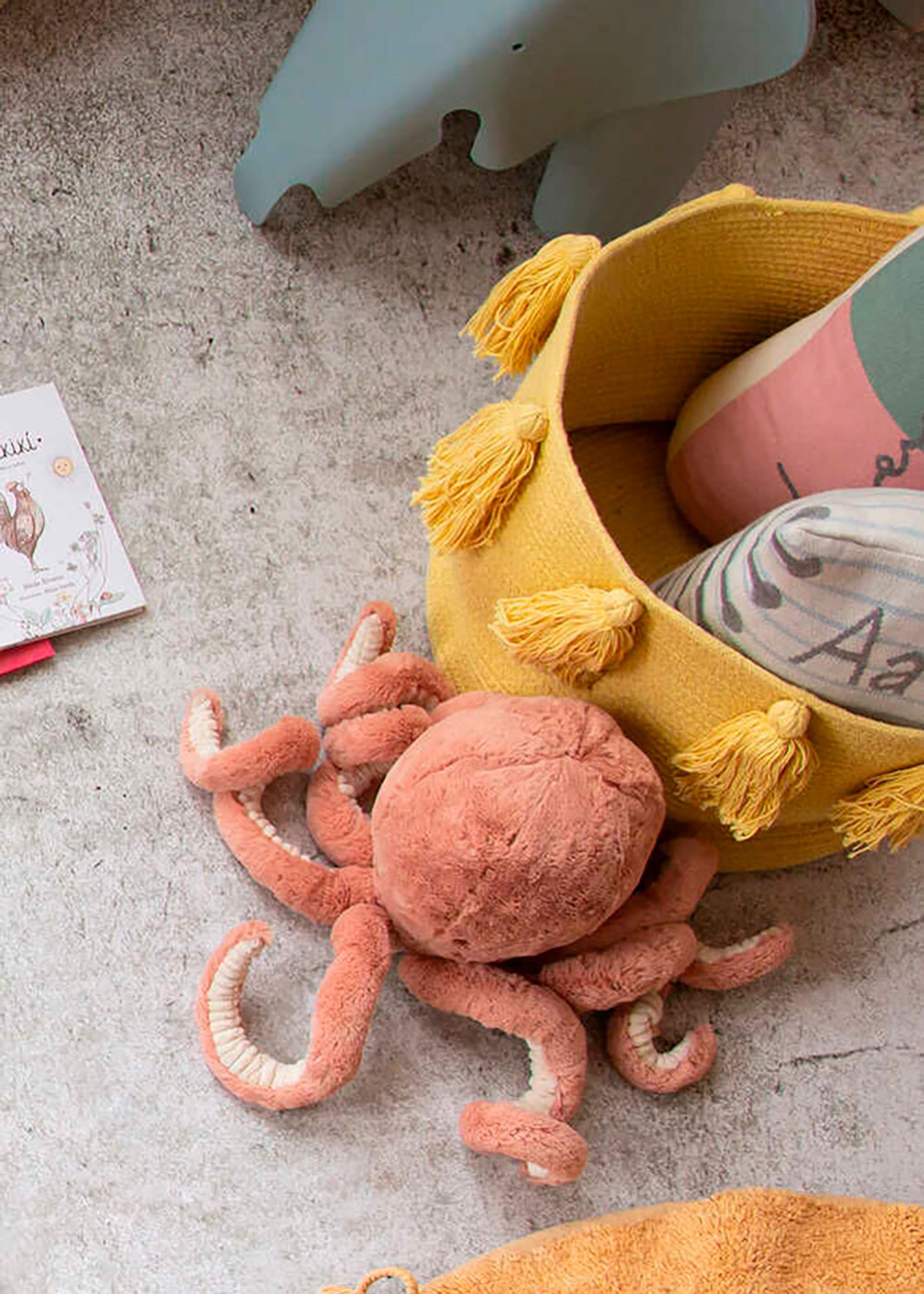 Lorena Canals - Børneopbevaringsboks - Basket Tassels - Yellow