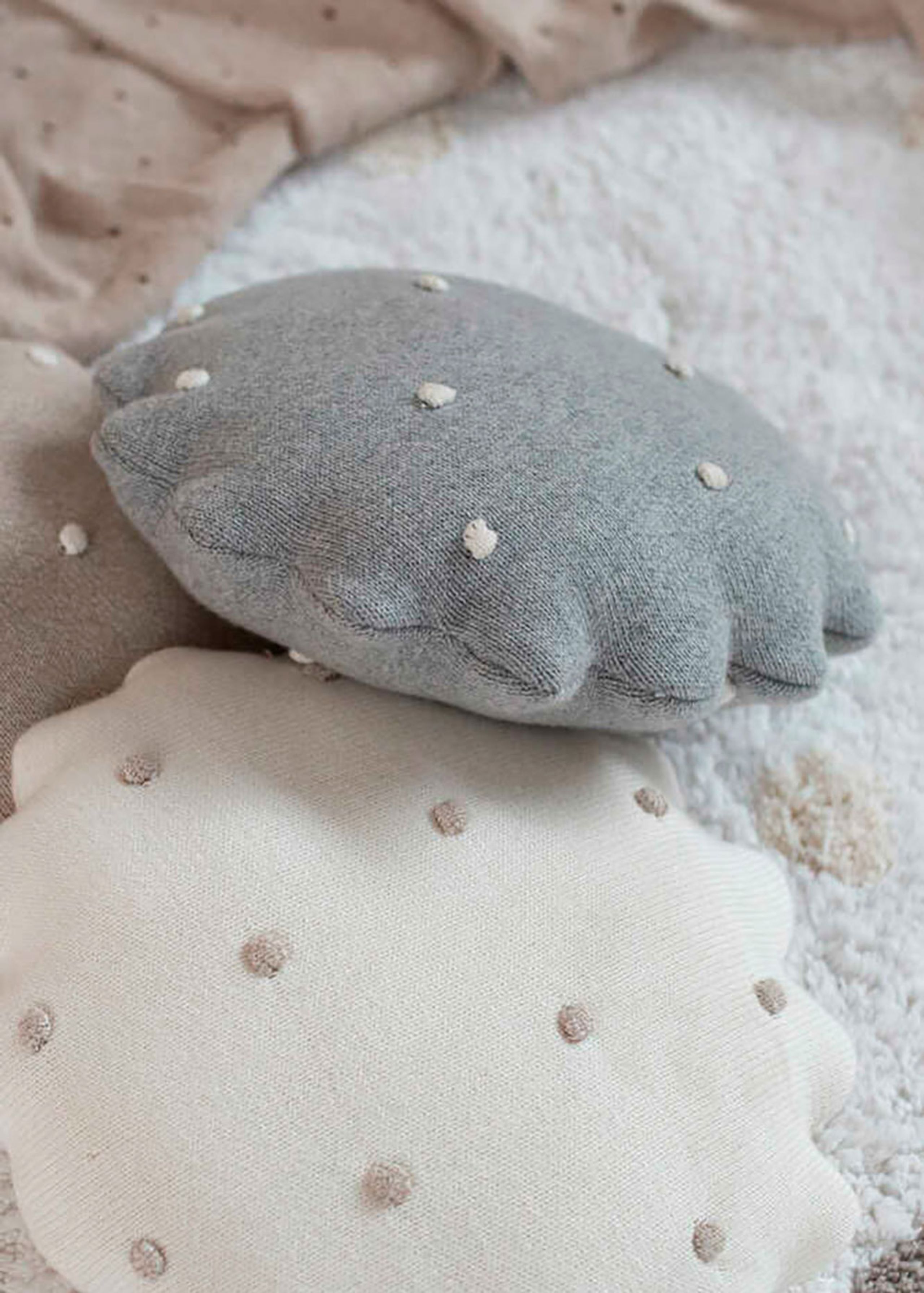 Lorena Canals - Cuscino per bambini - Knitted Cushion Round Biscuit - Grey