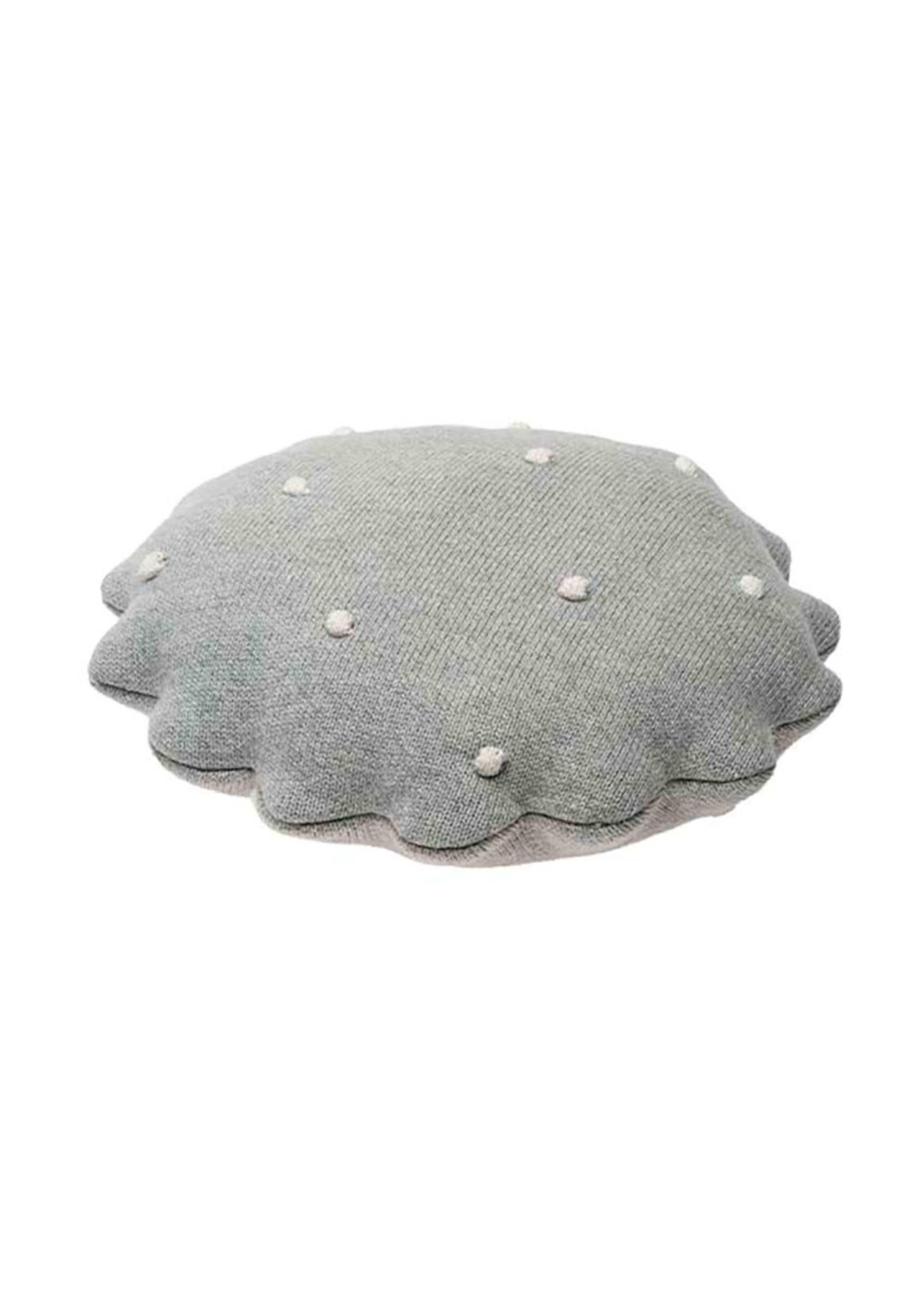Lorena Canals - Cuscino per bambini - Knitted Cushion Round Biscuit - Grey