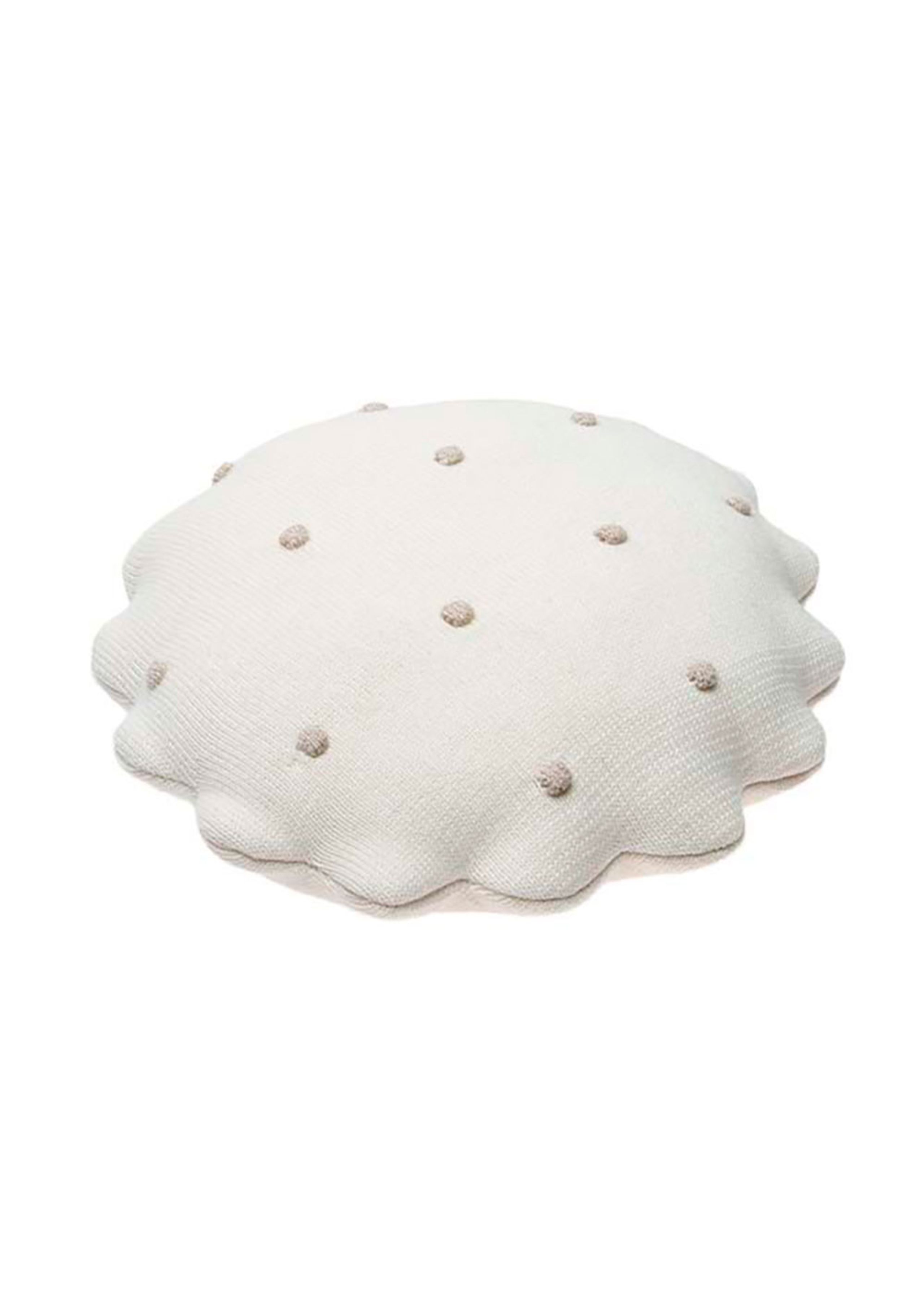 Lorena Canals - Children's pillow - Knitted Cushion Round Biscuit - Ivory