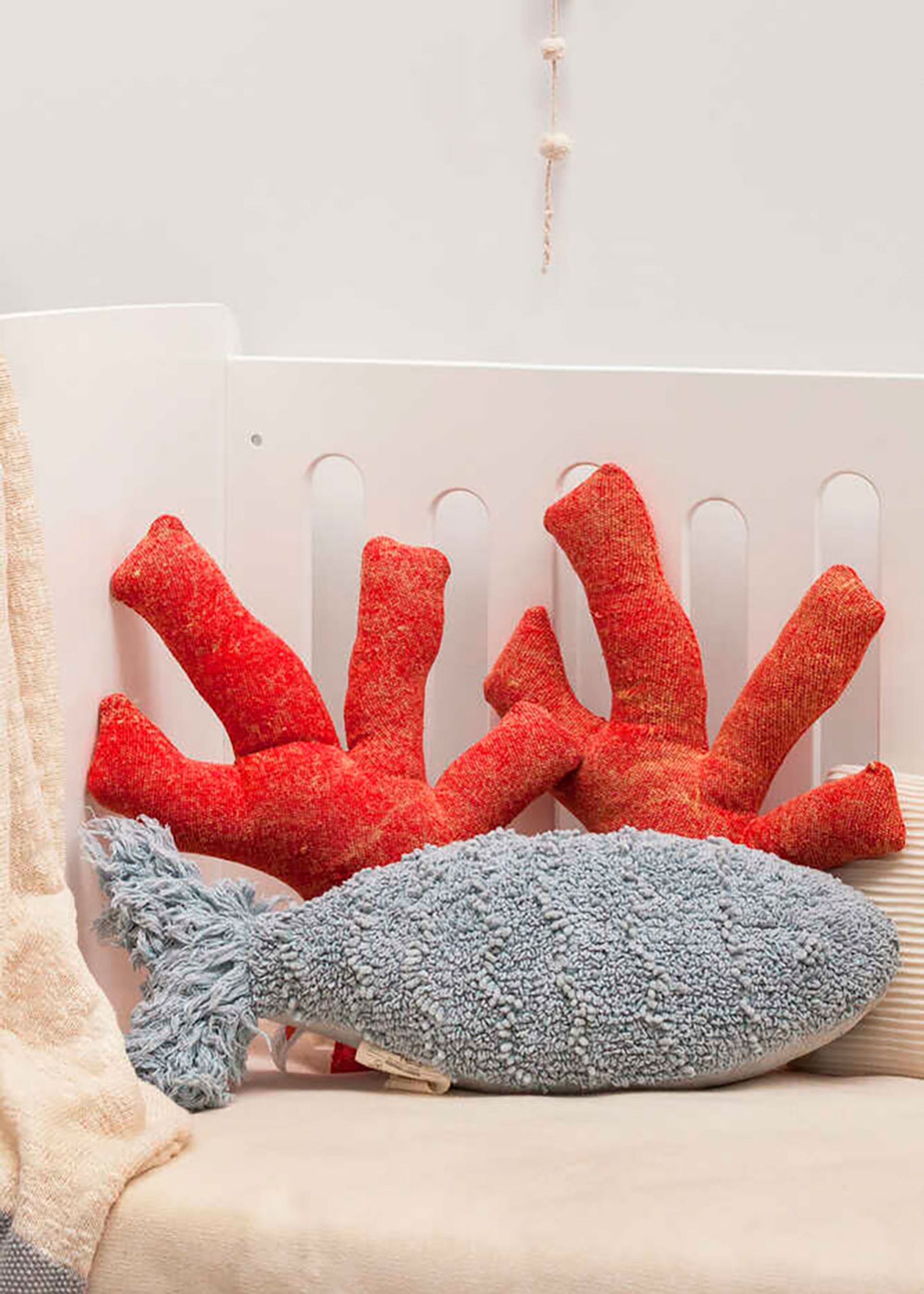 Lorena Canals - Children's pillow - Washable Cushion Baby Fish - Aqua Blue