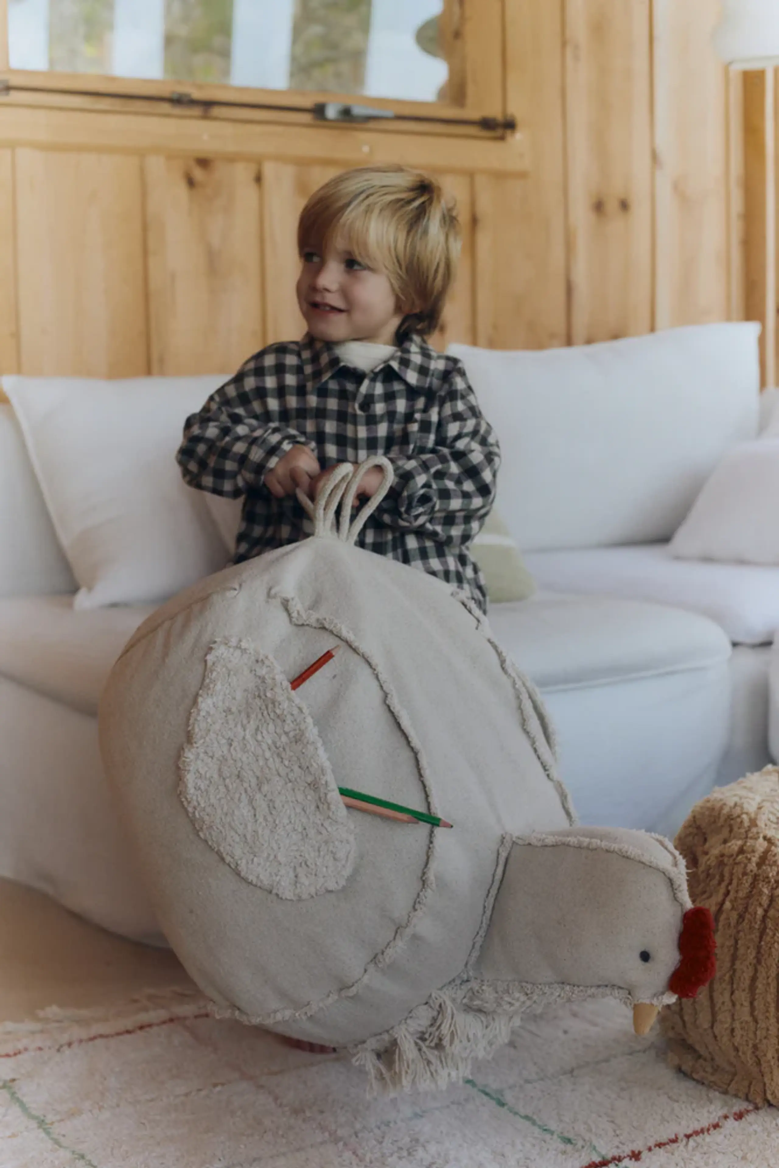 Lorena Canals - Pouf pour enfants - Pouf Chicken - Natural