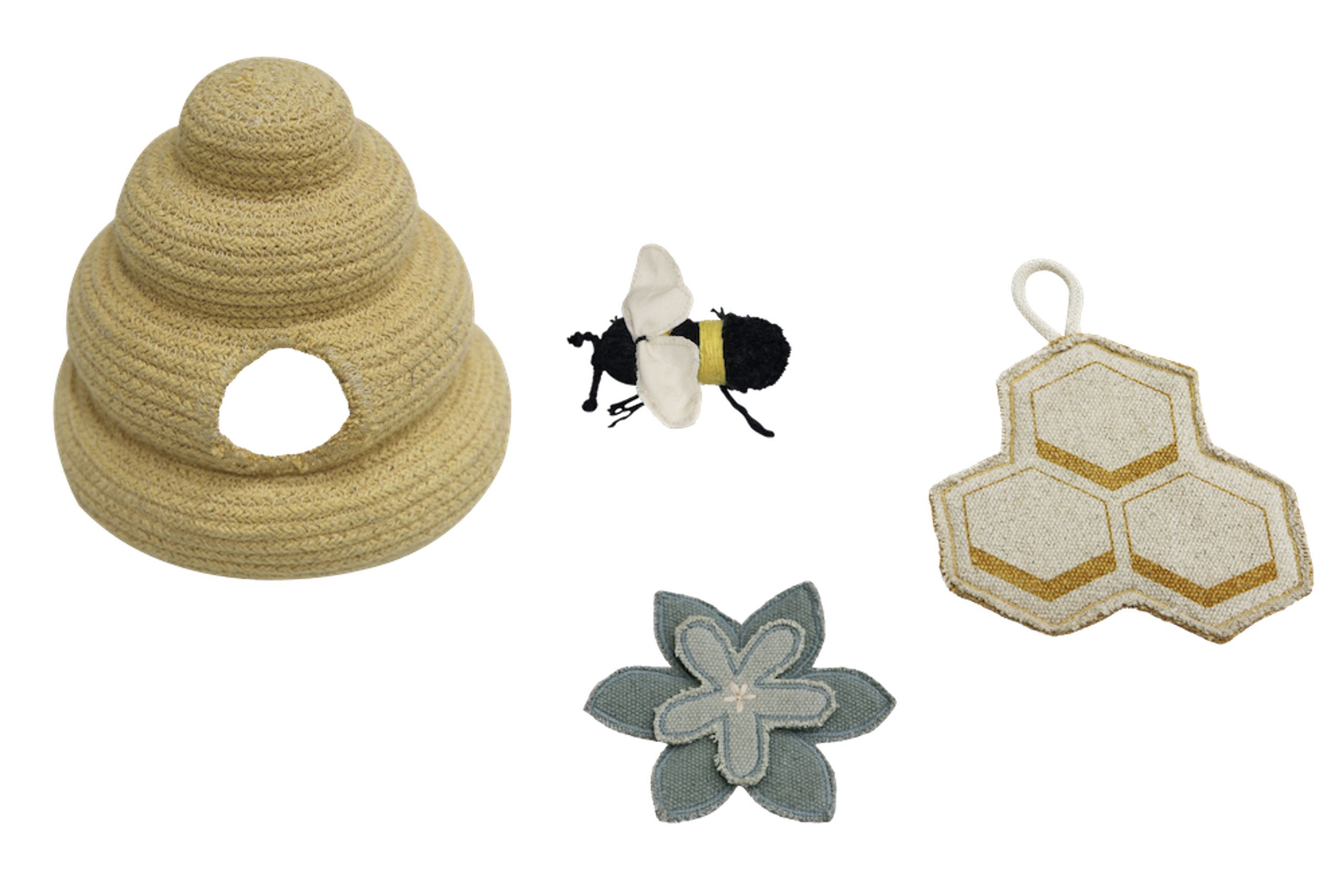 Lorena Canals - Kinder-Decke - Play rug Pollination - Ivory / light honey / blue sage / black