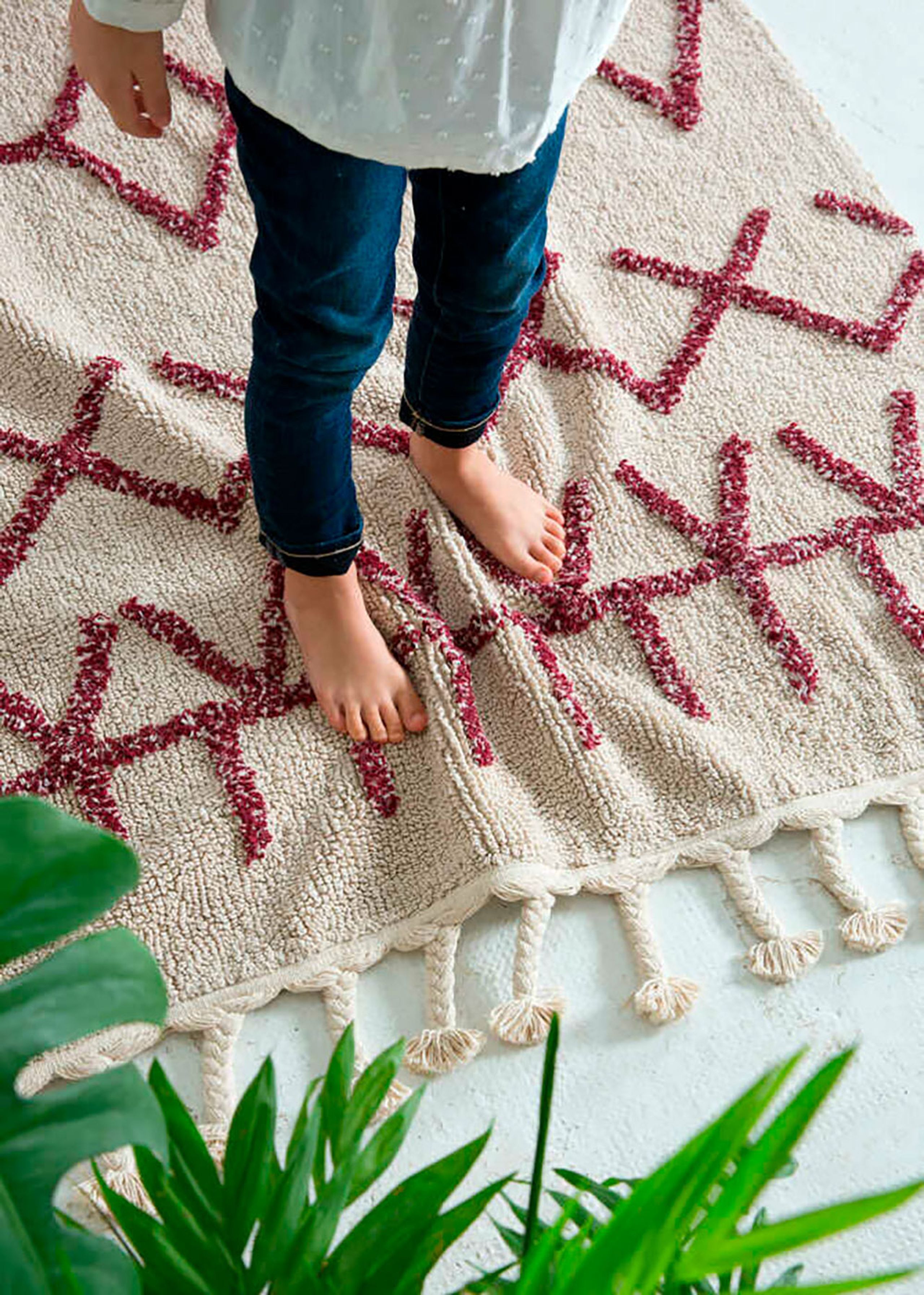 Lorena Canals - Teppich - Washable Bereber Burgundy - Burgundy