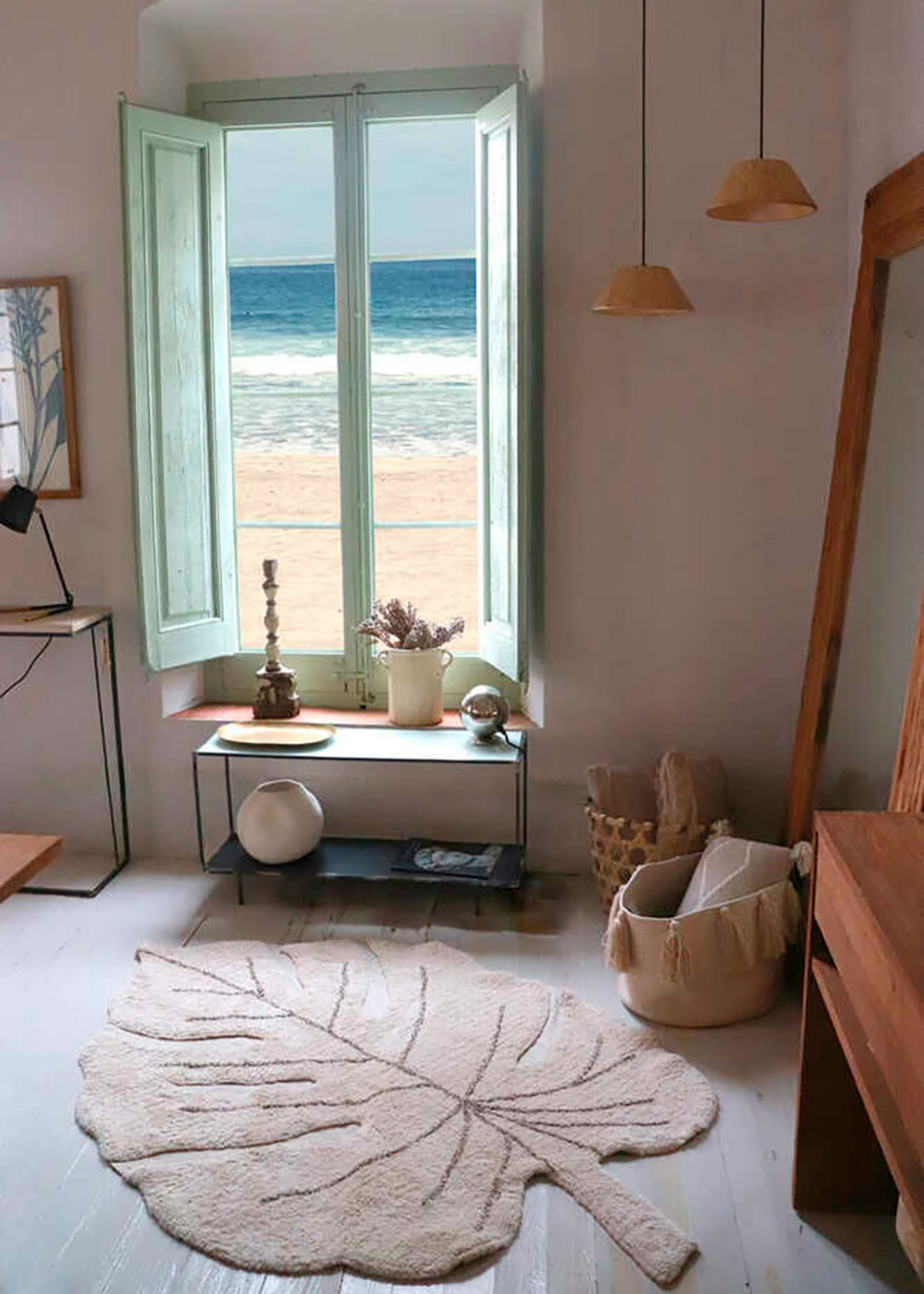 Lorena Canals - Rug - Washable Rug Monstera - Natural