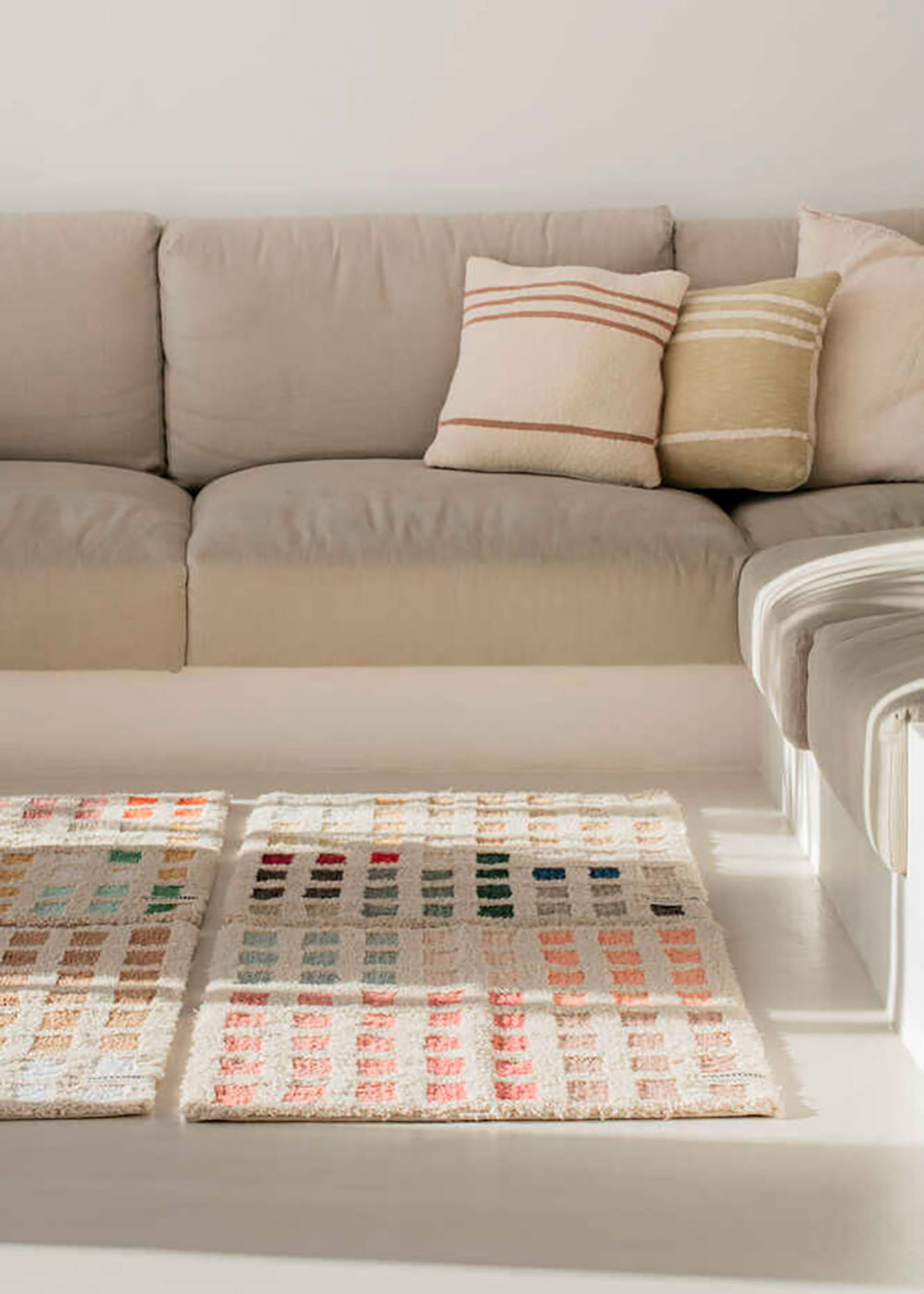 Lorena Canals - Pude - Knitted Cushion Duetto - Olive - Natural