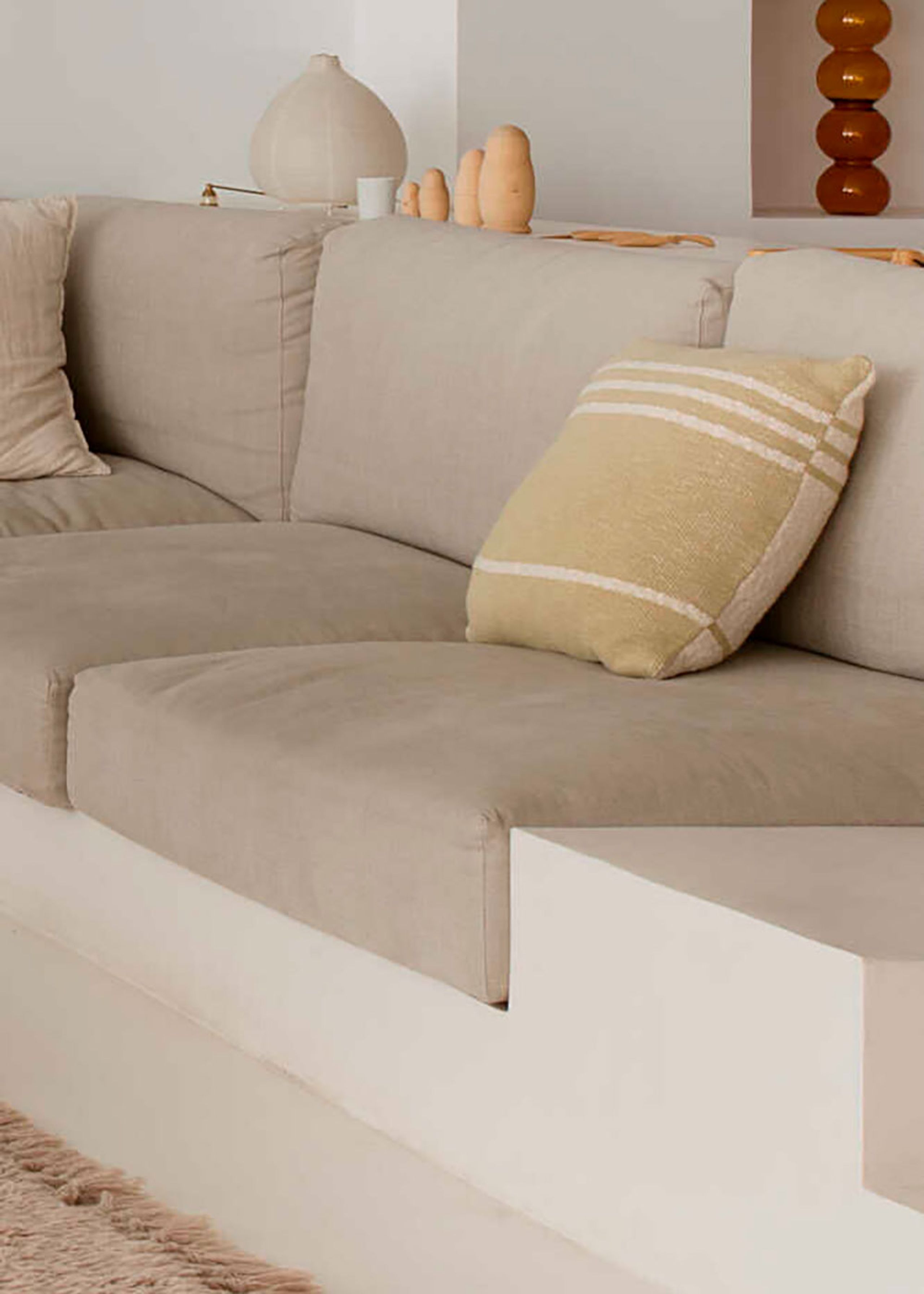 Lorena Canals - Pude - Knitted Cushion Duetto - Olive - Natural