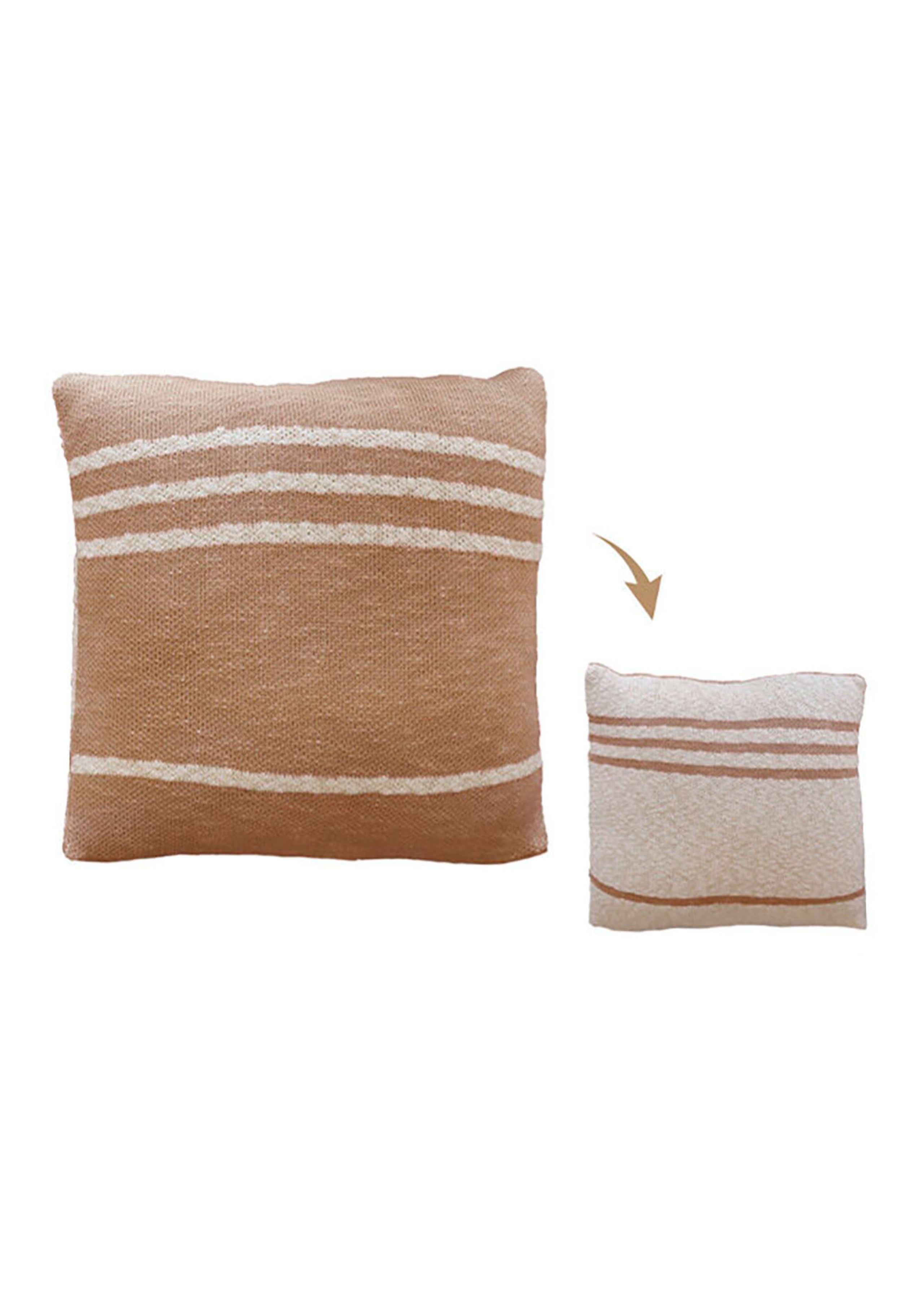 Lorena Canals - Pillow - Knitted Cushion Duetto - Powder - Natural