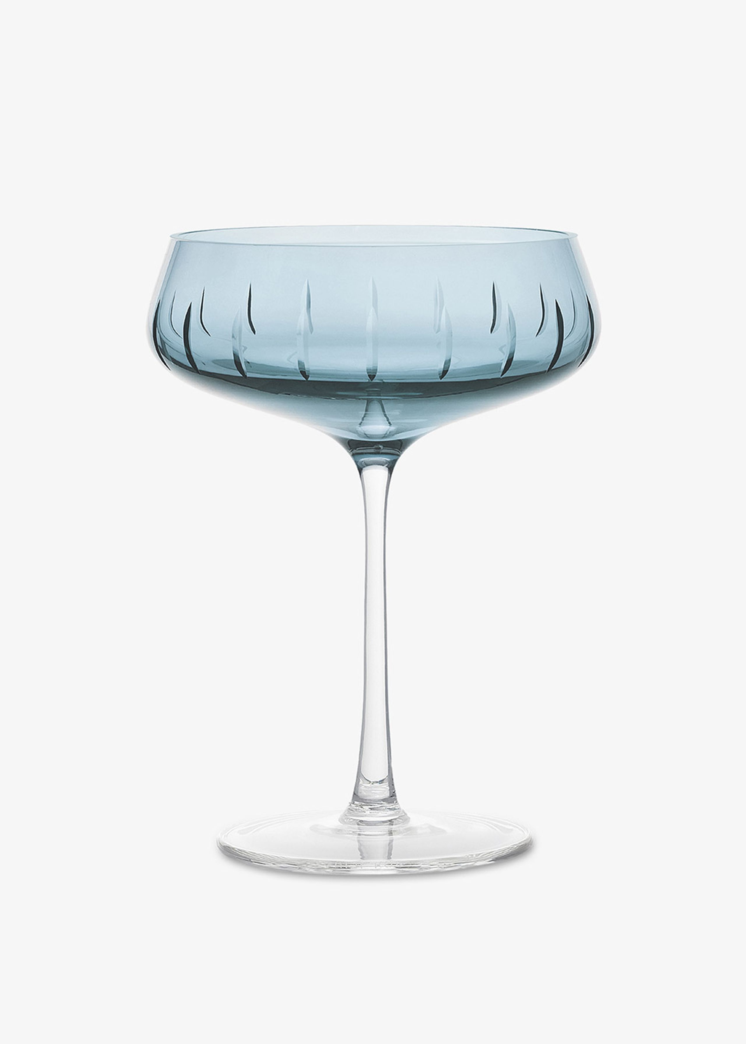 Louise Roe - Szkło - Champagne Coupe | Single Cut - Blue