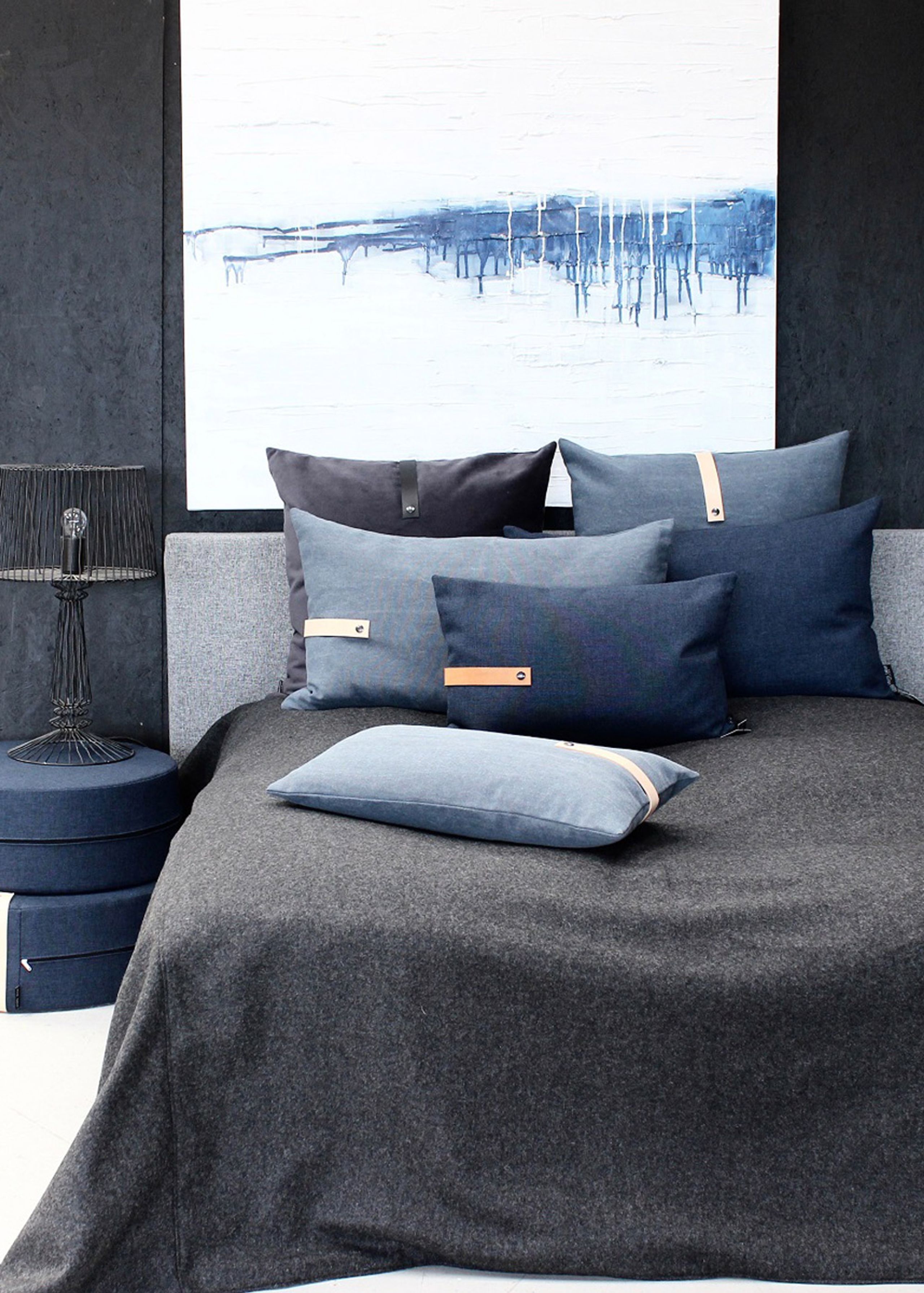 Louise Smærup - Cushion - Regular / Twist - Blue Twist - 60 x 40