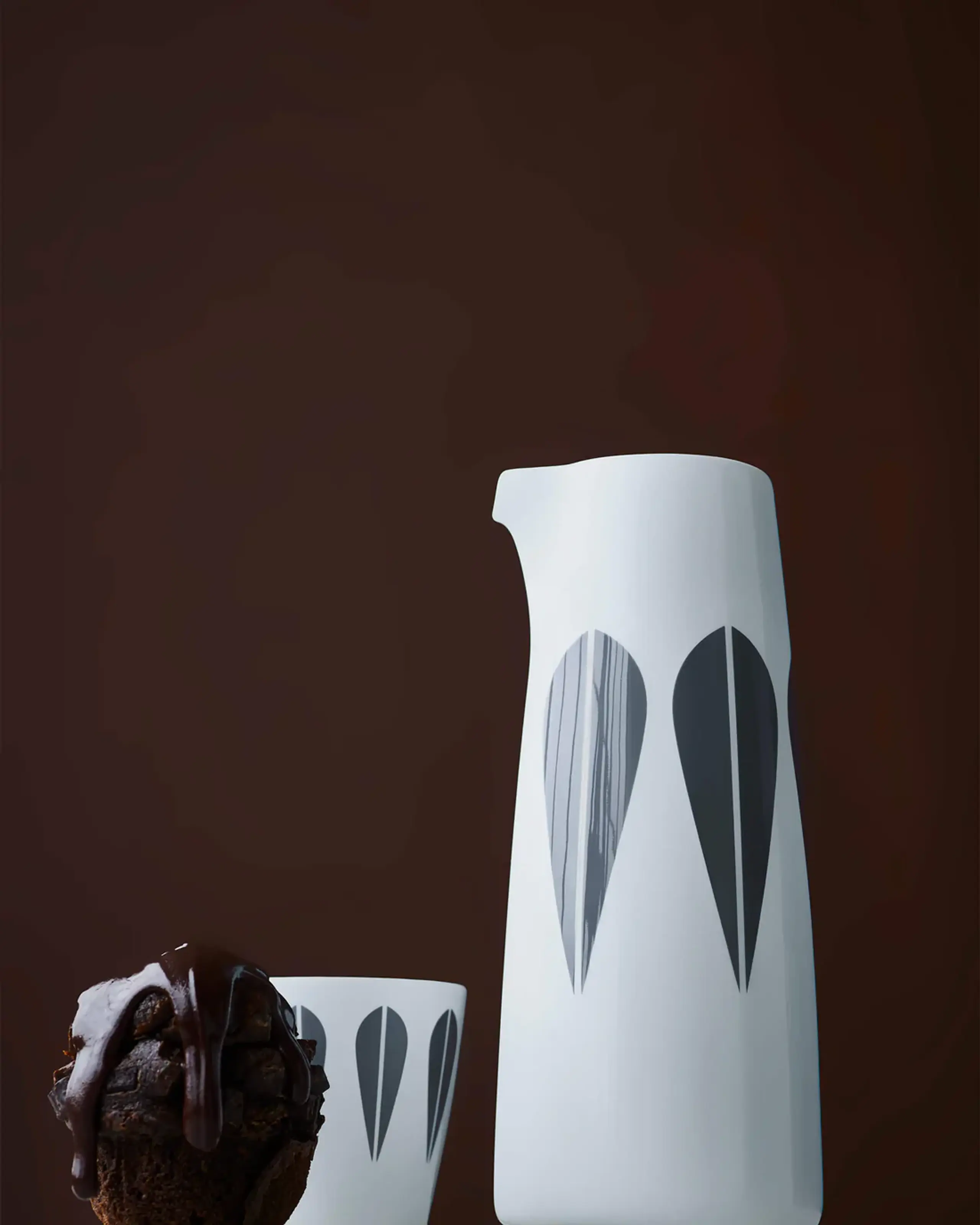 Lucie Kaas - Jug - Lotus Pitcher - Mint Green Pattern