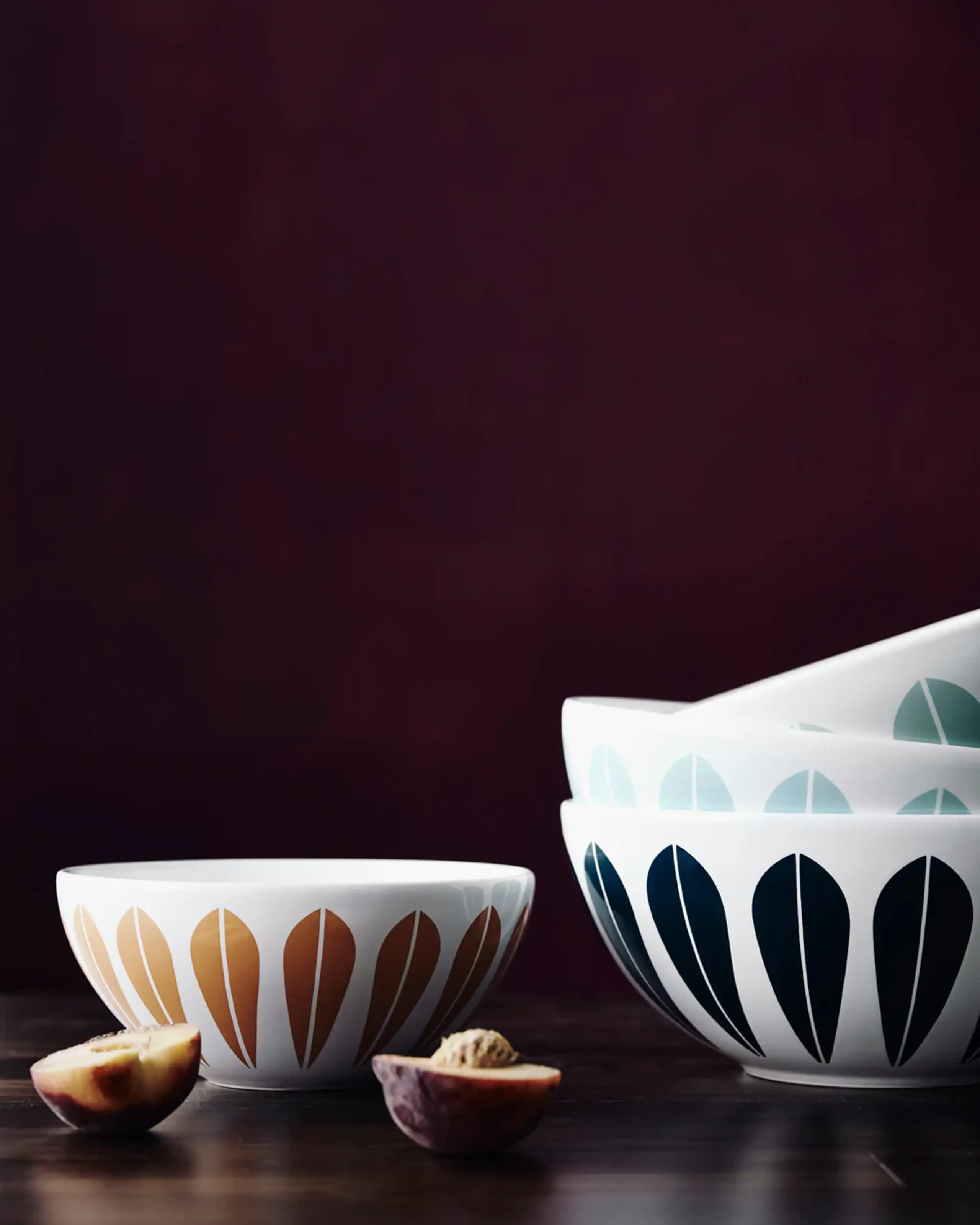 Lucie Kaas - Skål - Lotus Bowls - Dark Blue Pattern - Small