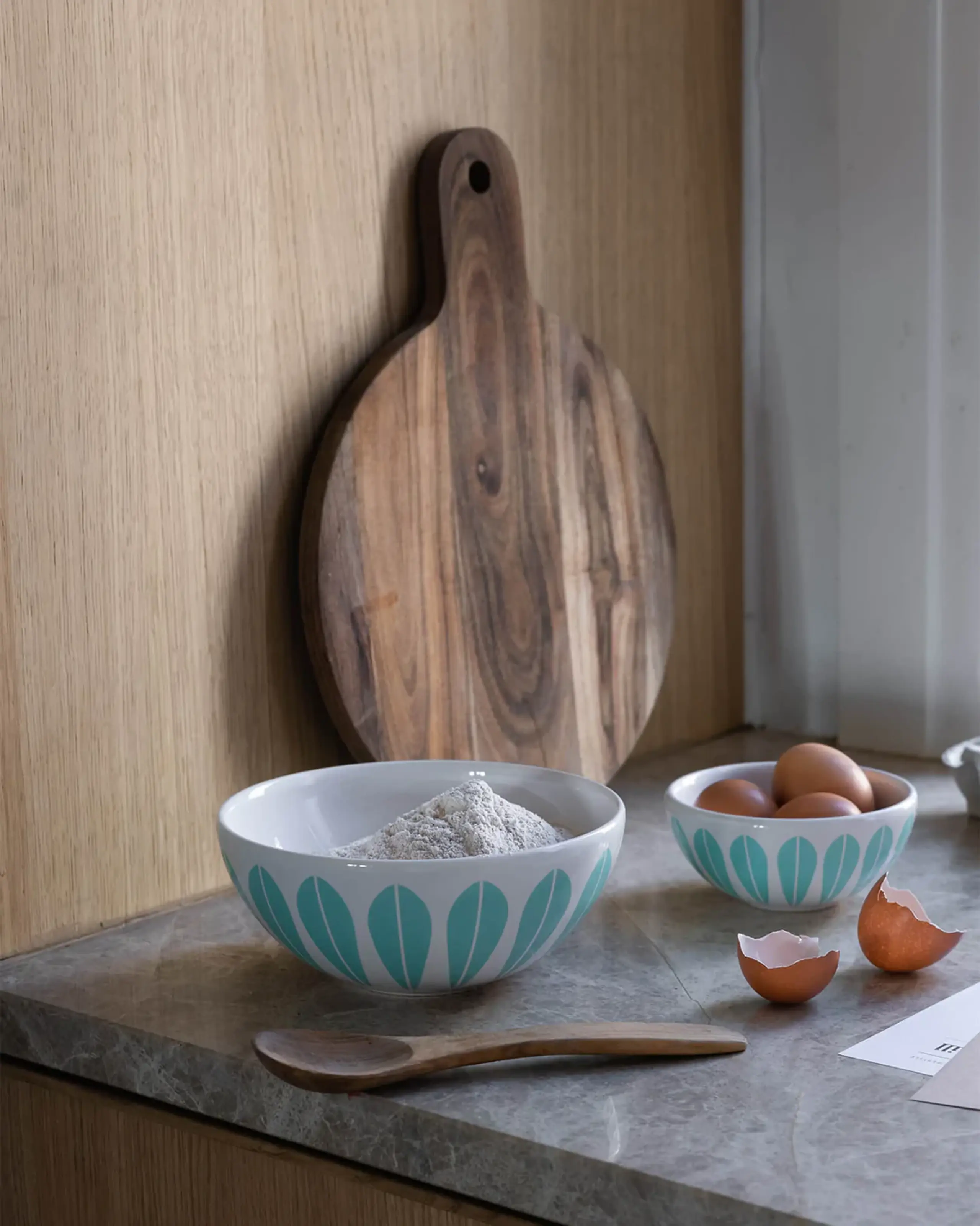 Lucie Kaas - Skål - Lotus Bowls - Mint Green Pattern - Large