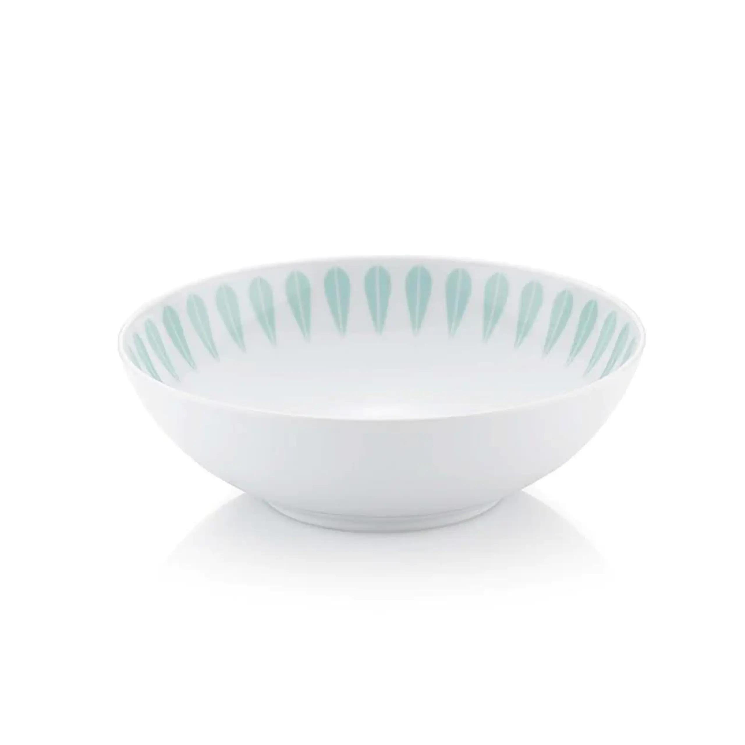 Lucie Kaas - Bord - Lotus Deep Plate - Mint Green Pattern