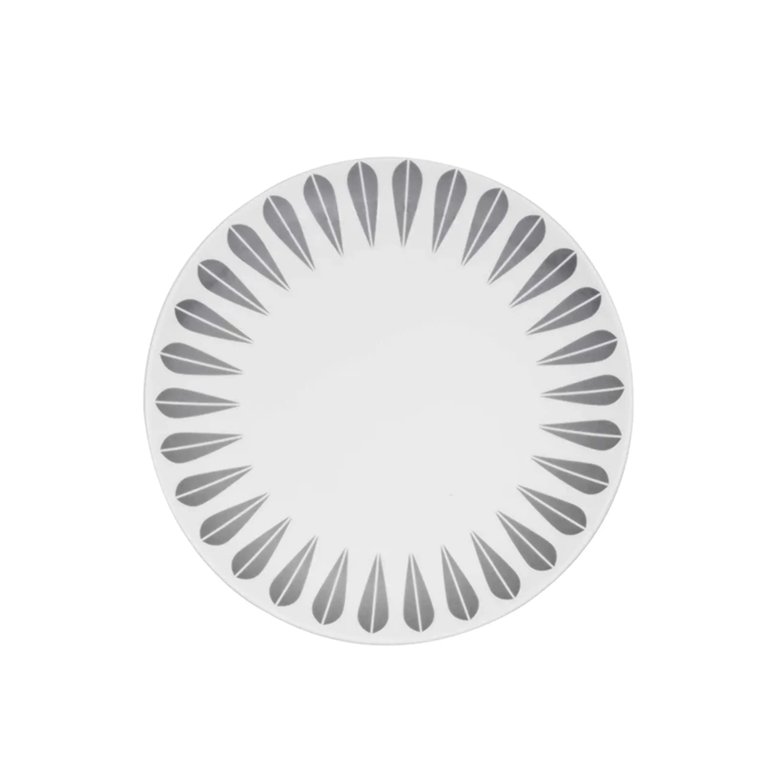 Lucie Kaas - Plate - Lotus Lunch Plate - Grey Pattern