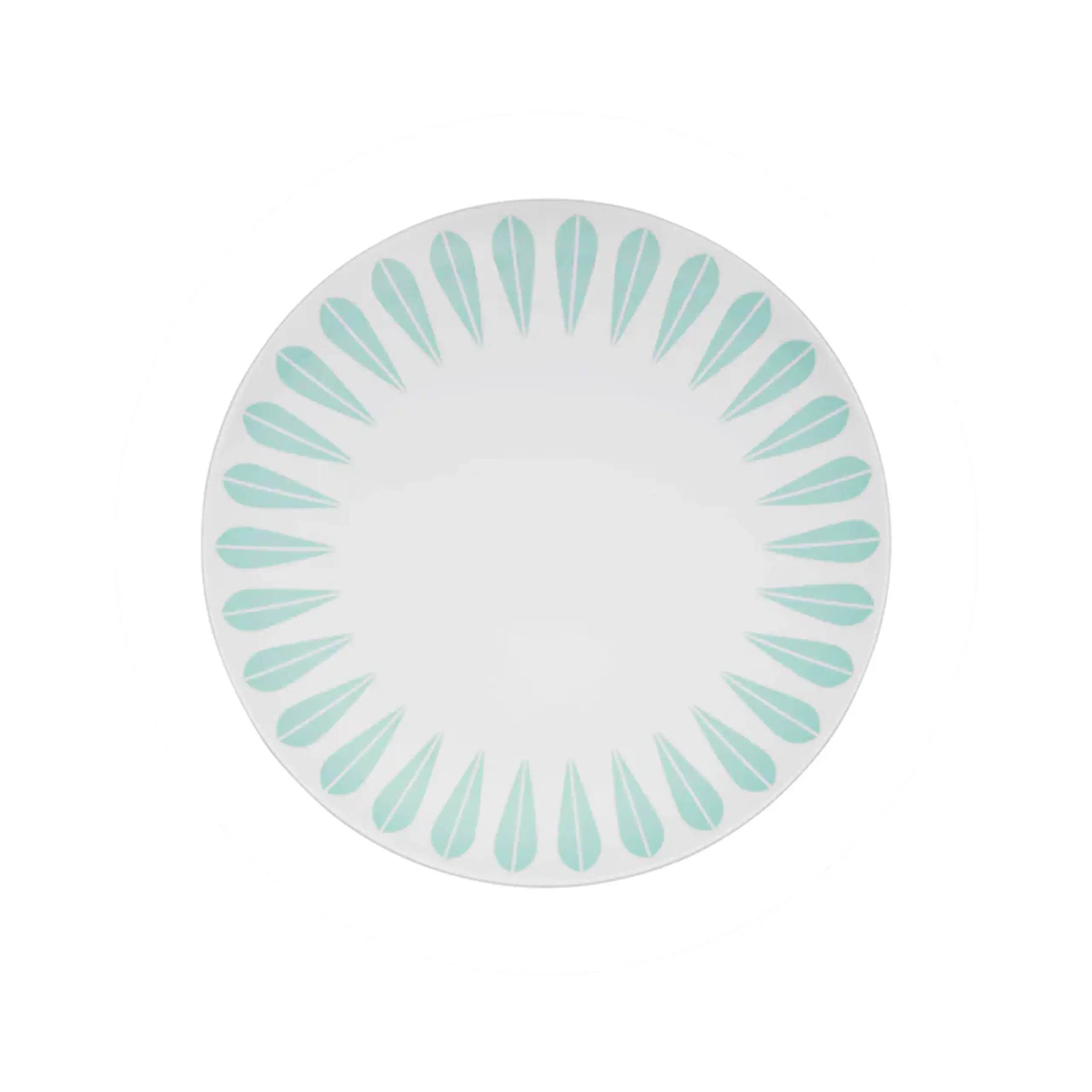 Lucie Kaas - Plate - Lotus Lunch Plate - Mint Green Pattern