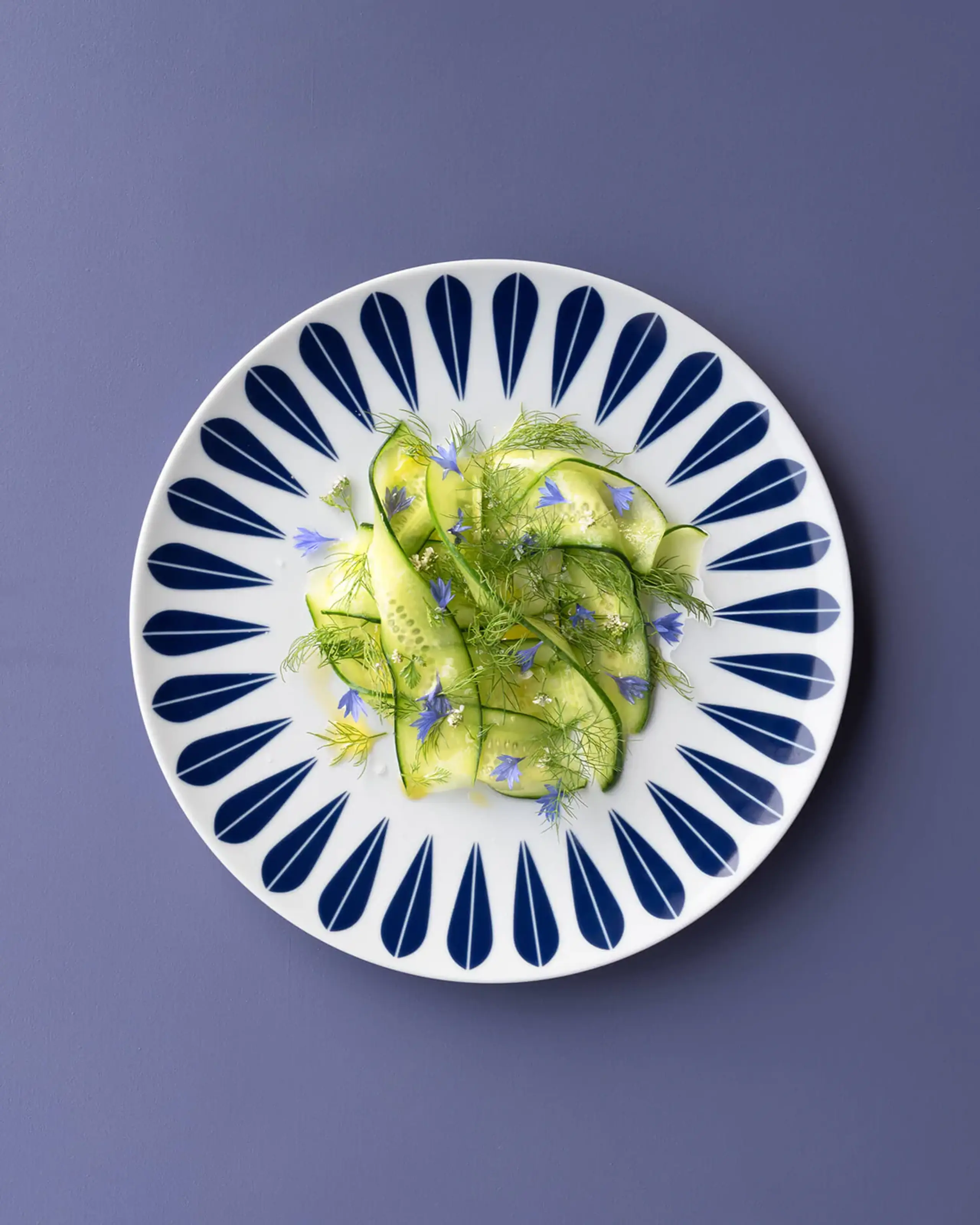 Lucie Kaas - Plate - Lotus Lunch Plate - Mint Green Pattern