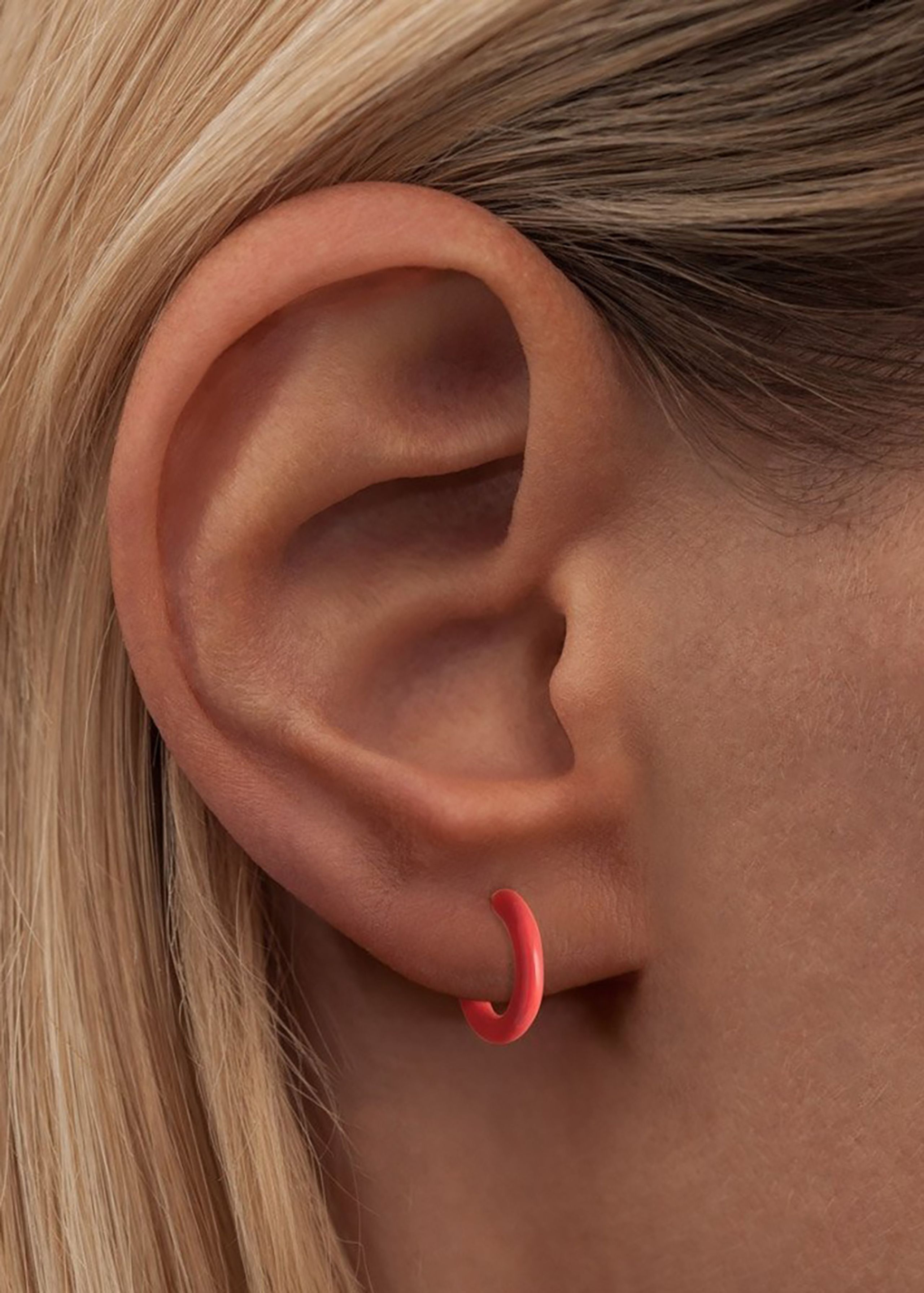 LULU Copenhagen - Ørering - COLOR HOOPS - Coral