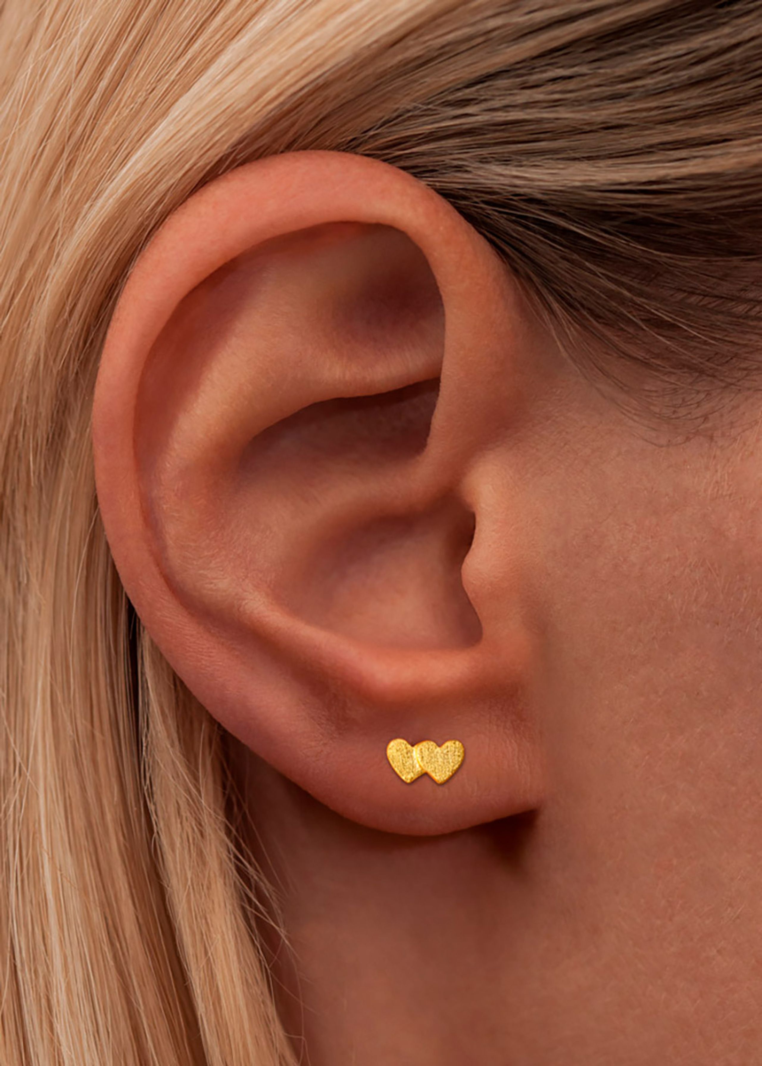 LULU Copenhagen - Orecchino - Domino Hearts - Gold