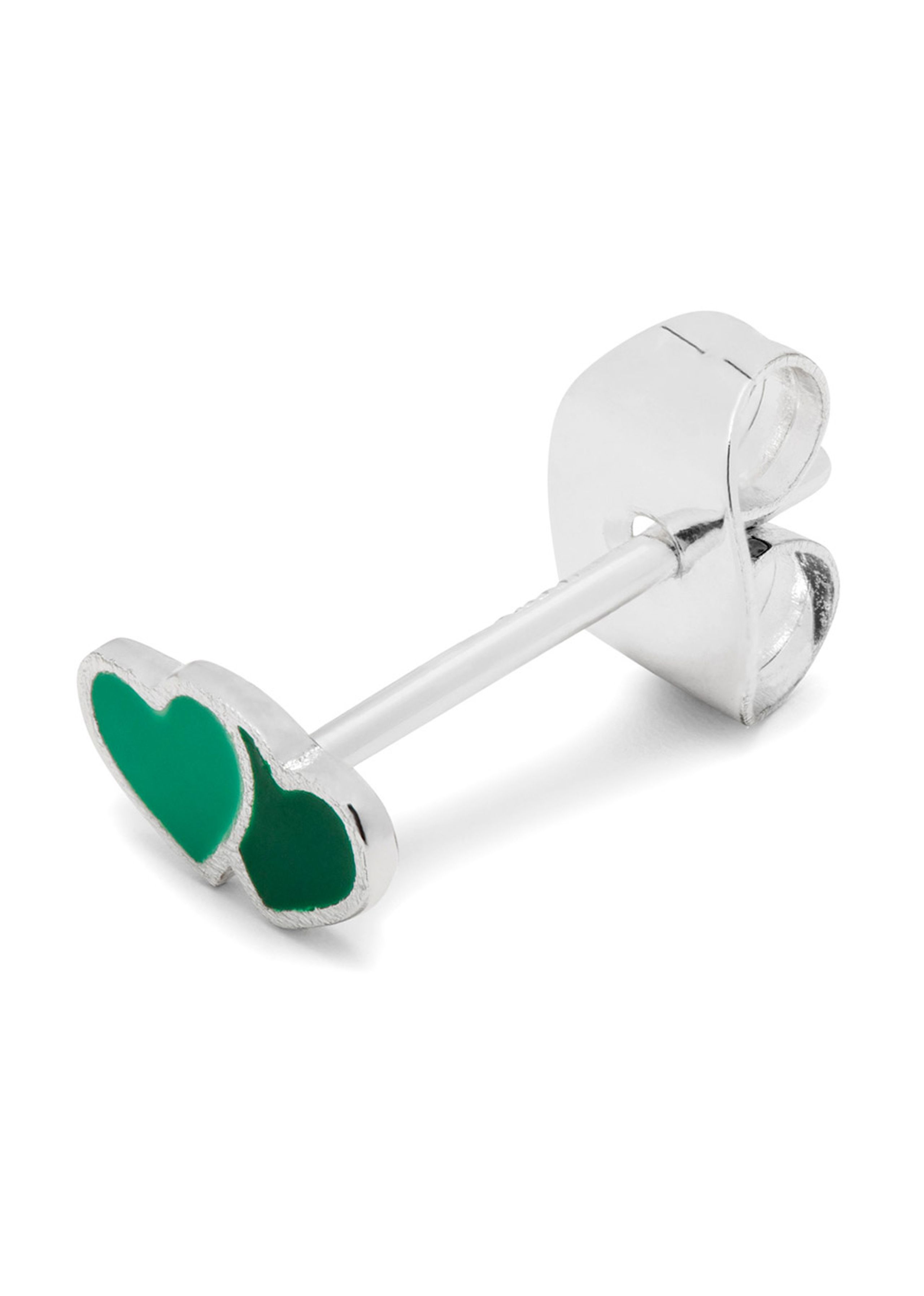 LULU Copenhagen - Earring - 2Hearts - Silver/Green/Light Green