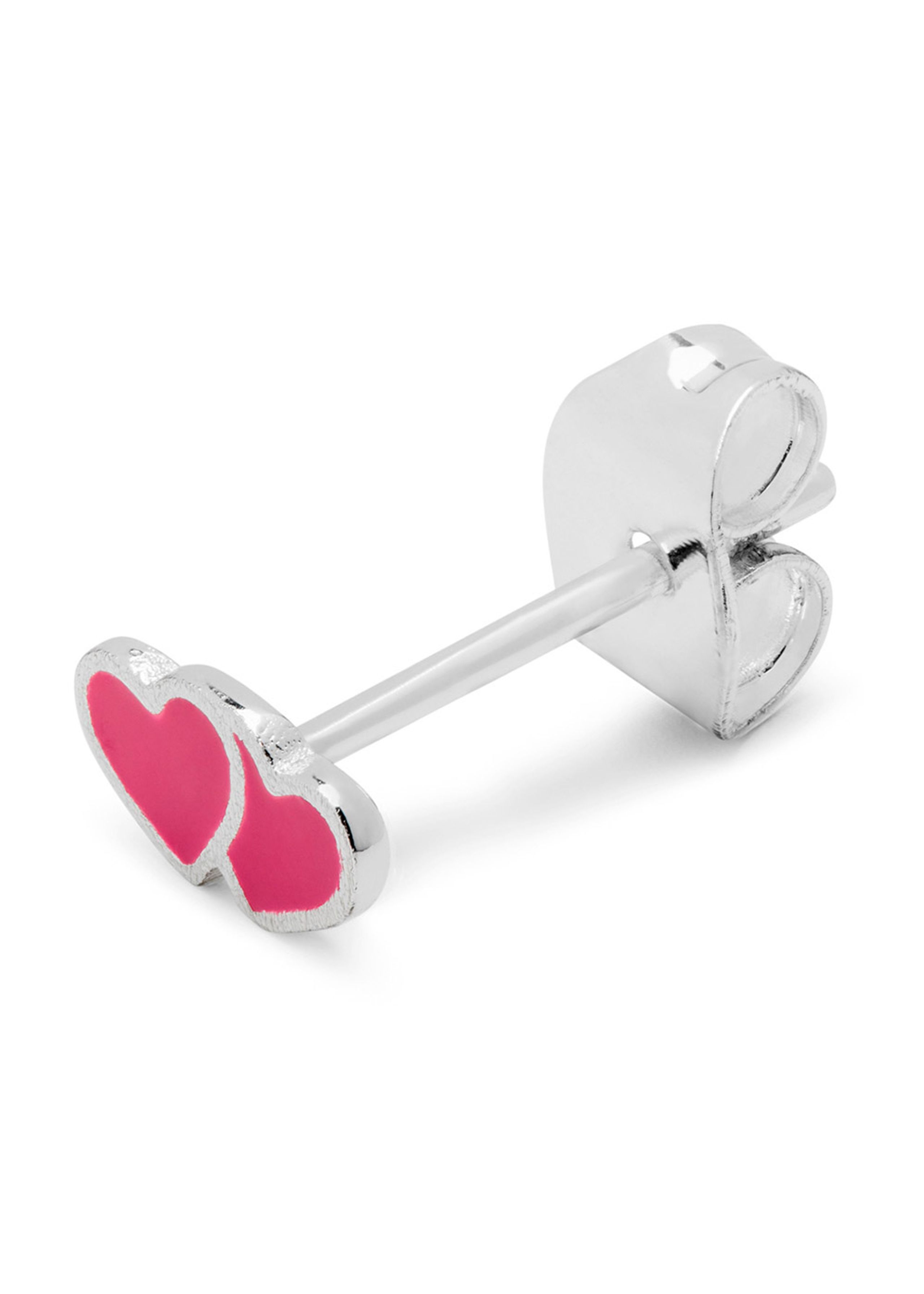 LULU Copenhagen - Earring - 2Hearts - Silver/Plum