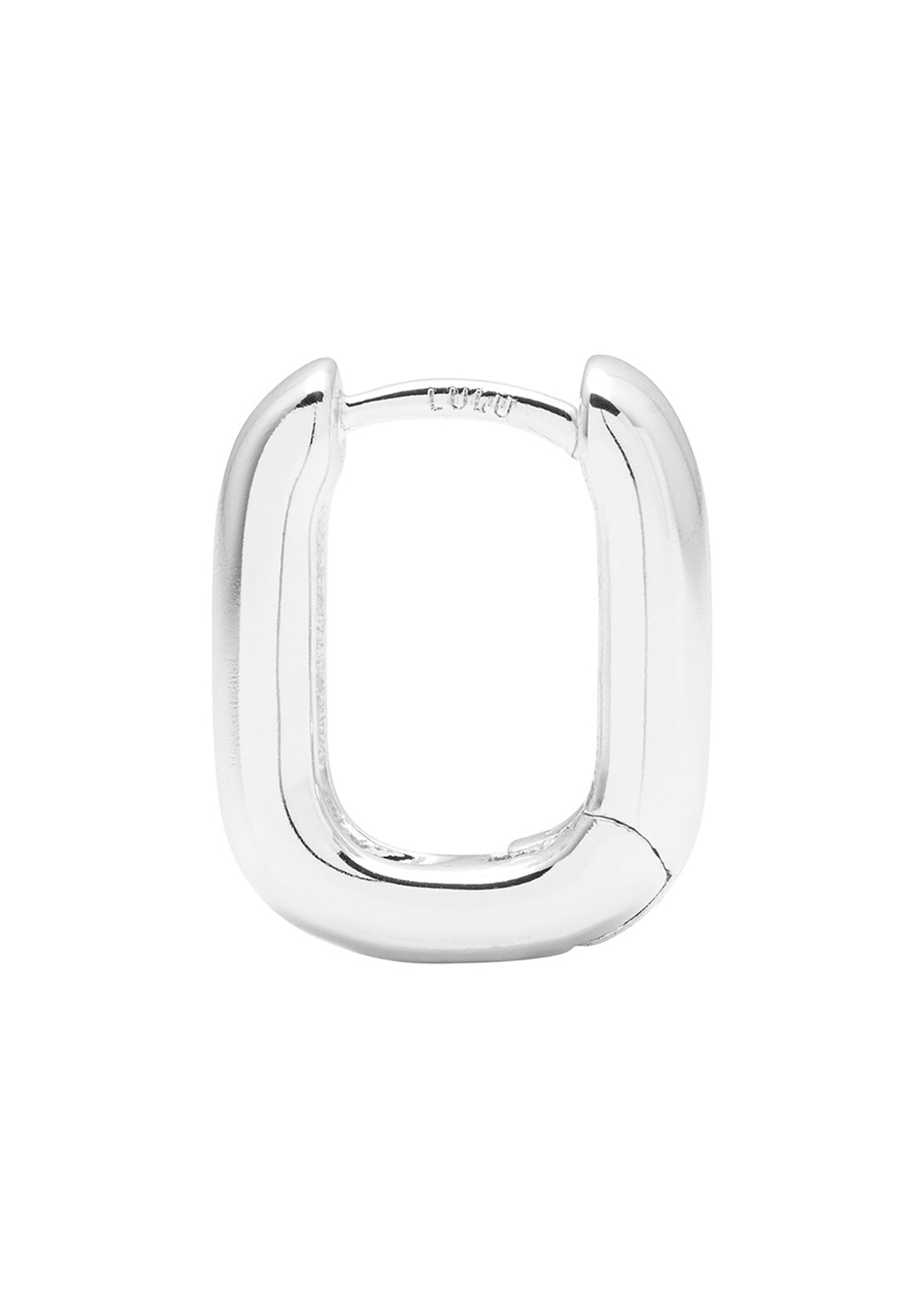 LULU Copenhagen - Orecchino - Chunky Square Hoop - Silver plated brass