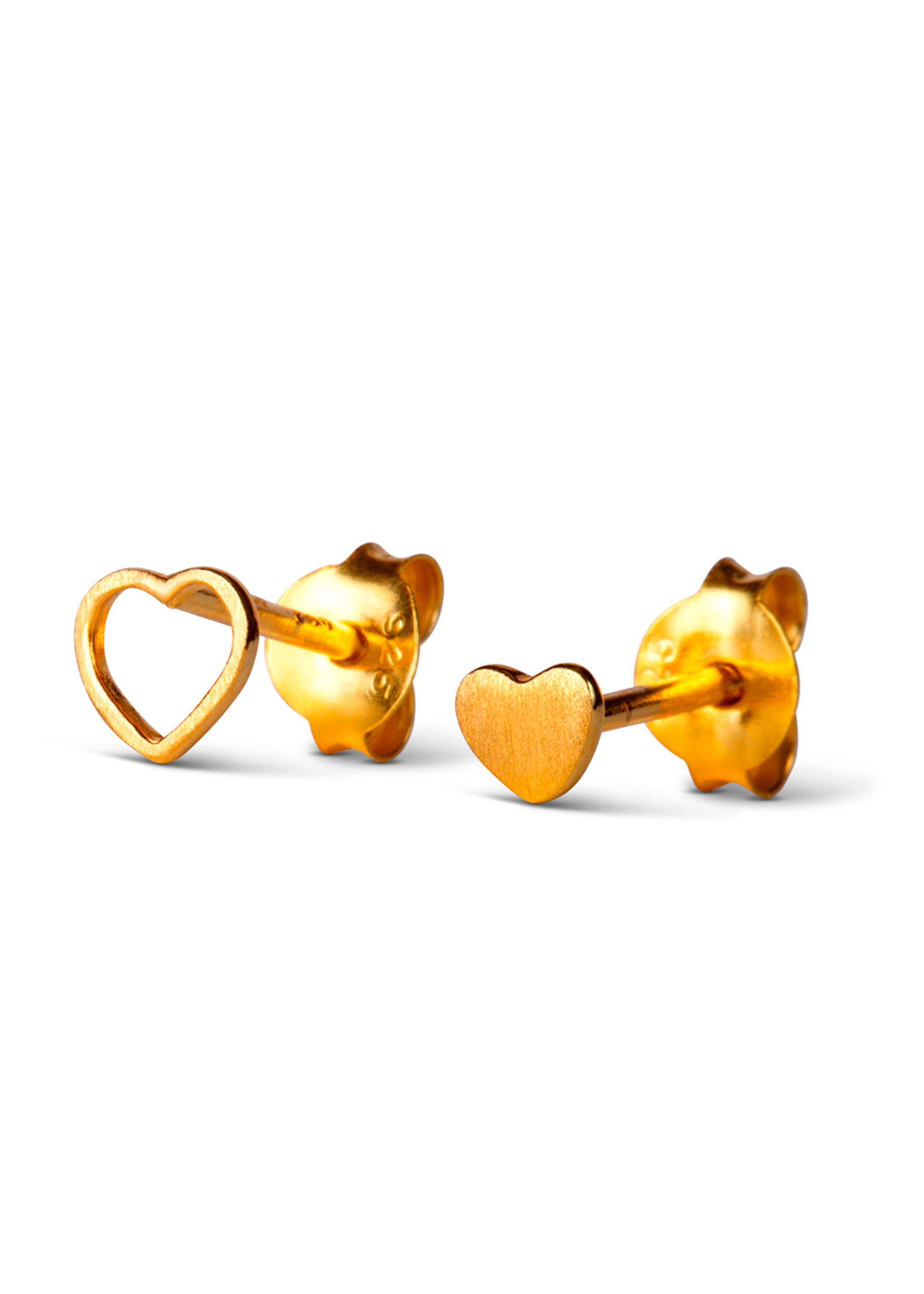 LULU Copenhagen - Örhänge - Family Love Earrings Pair Brushed - Gold plated