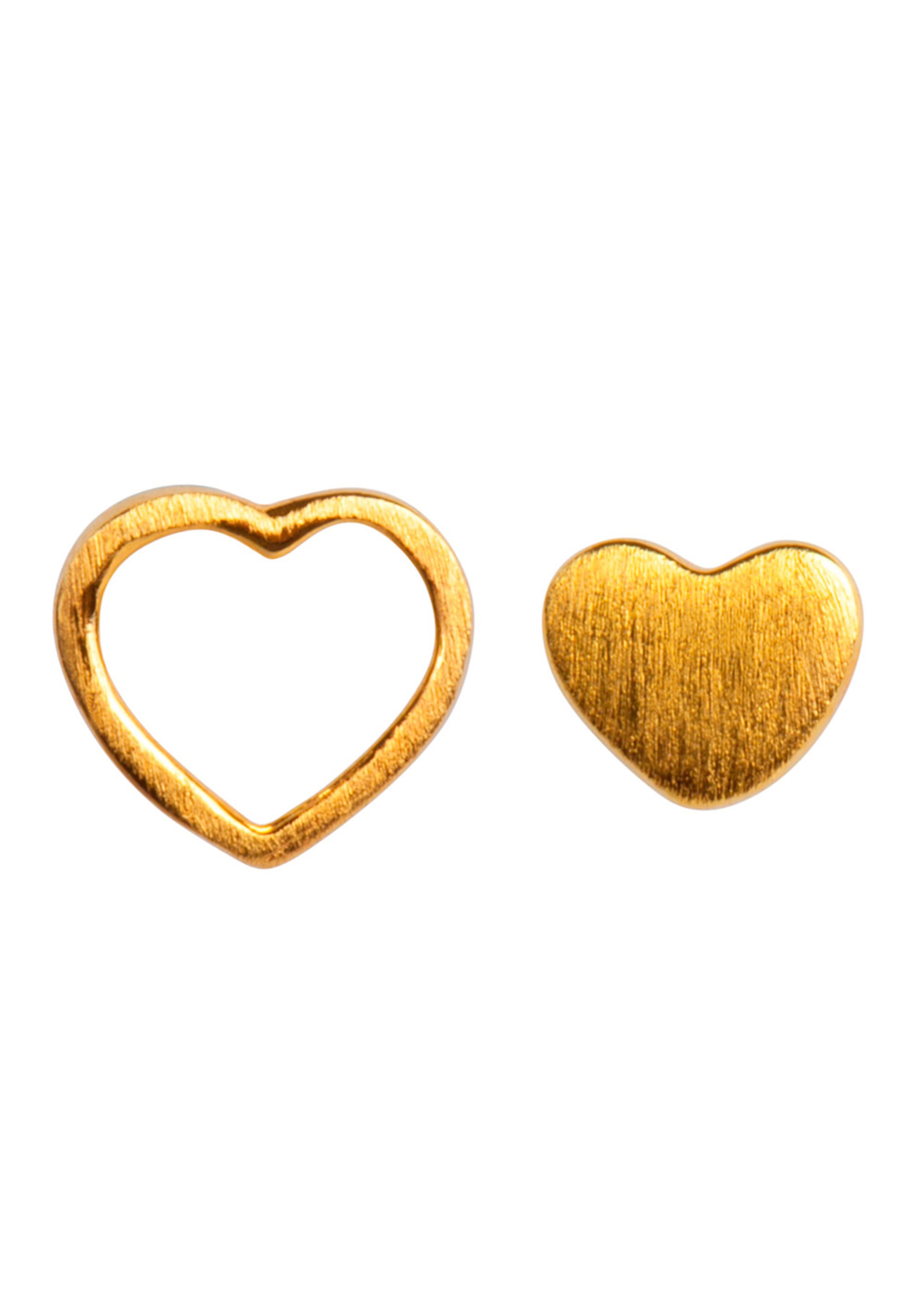 LULU Copenhagen - Örhänge - Family Love Earrings Pair Brushed - Gold plated