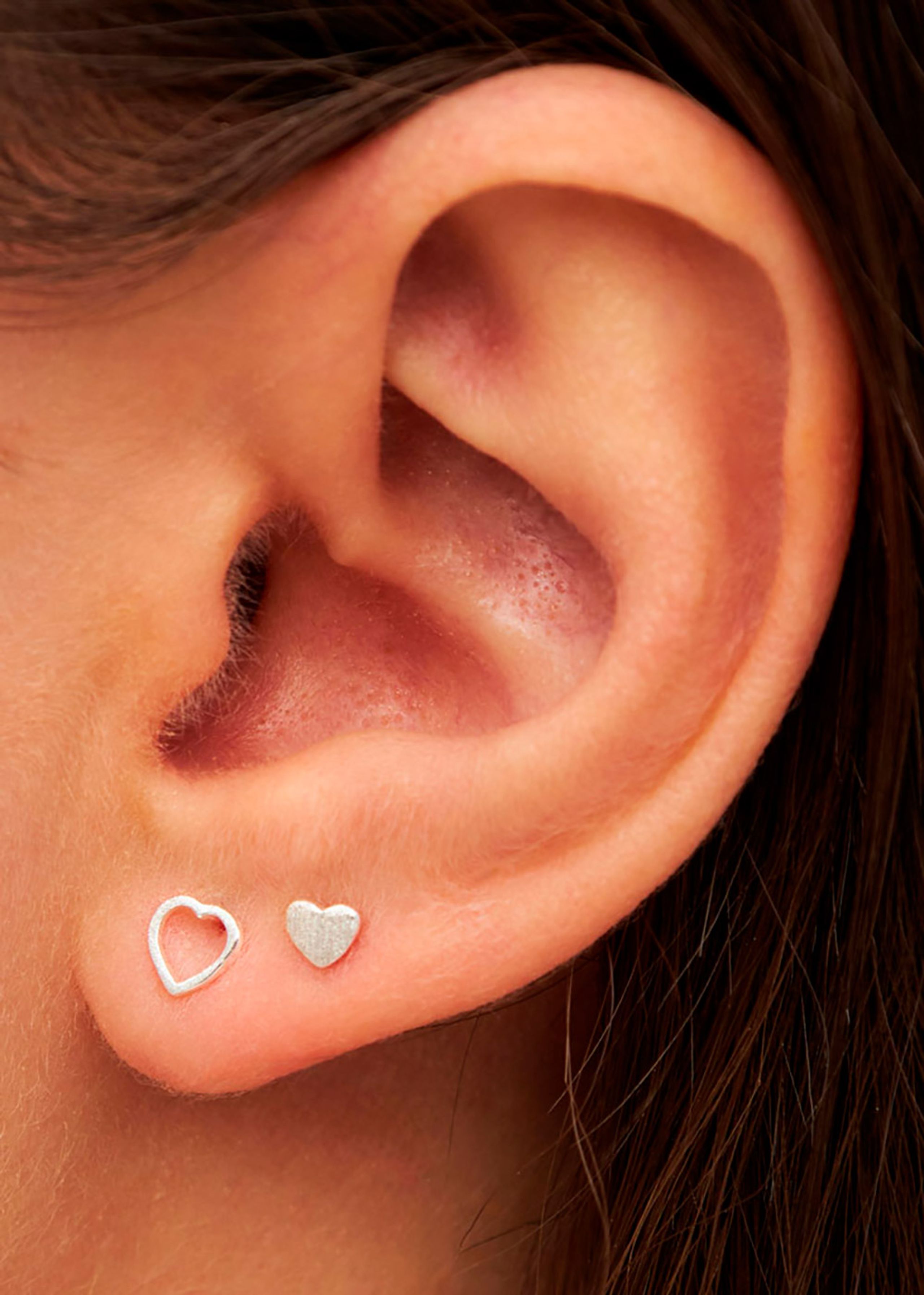 LULU Copenhagen - Earring - Family Love Earrings Pair Brushed - Silver plated