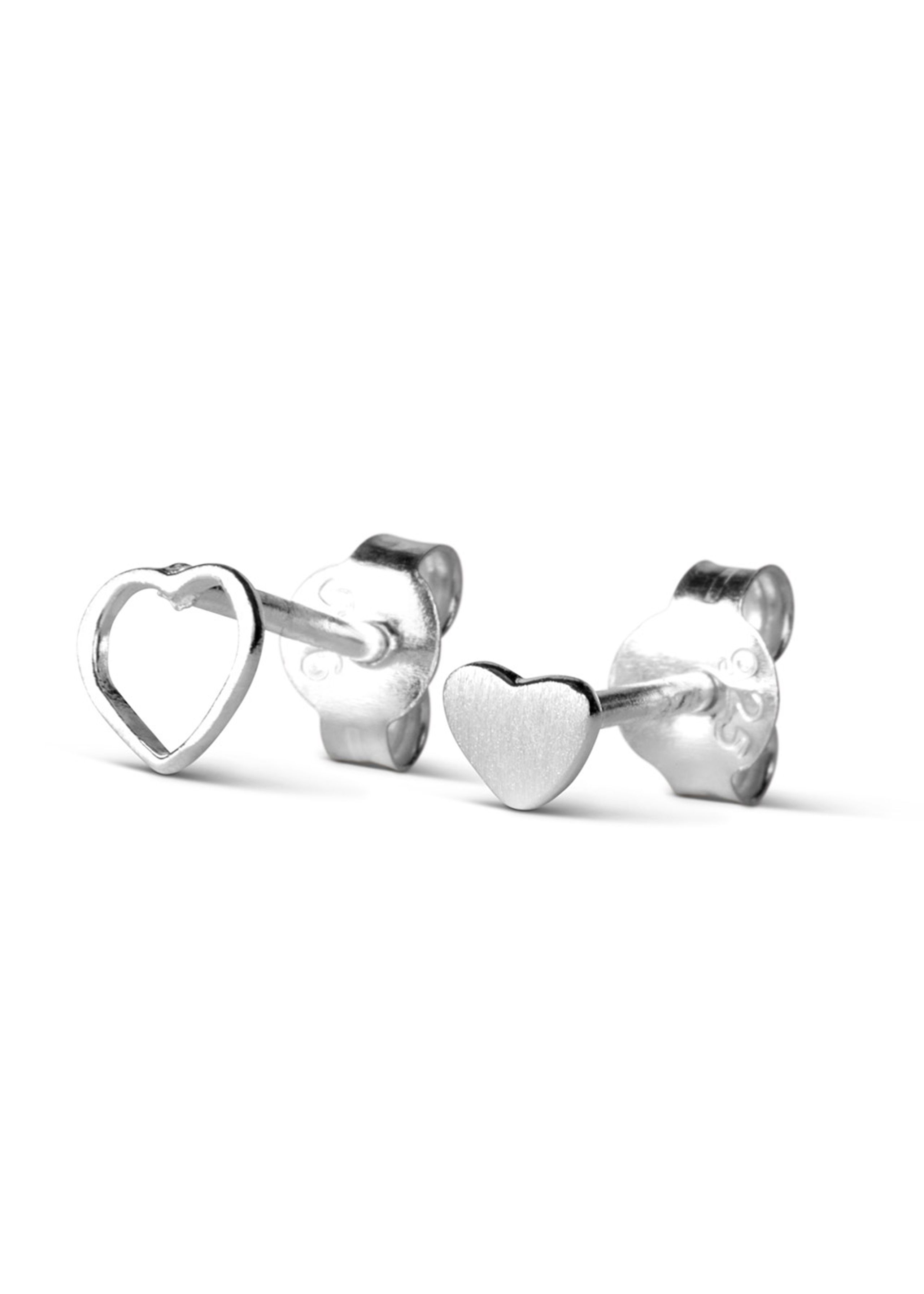 LULU Copenhagen - Earring - Family Love Earrings Pair Brushed - Silver plated