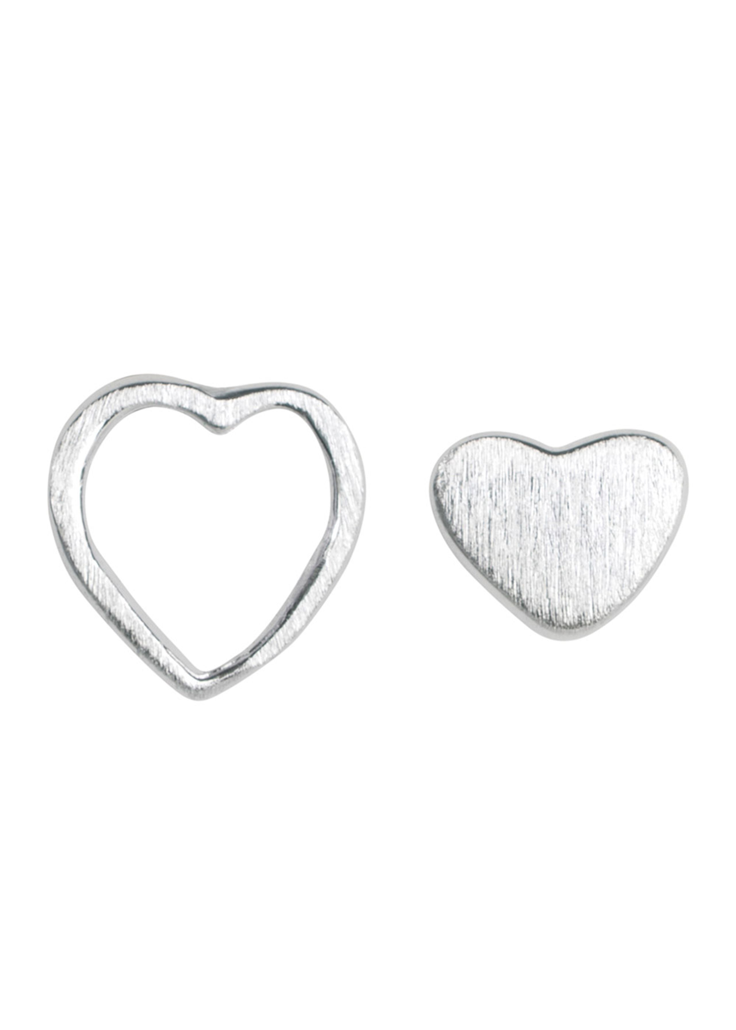 LULU Copenhagen - Earring - Family Love Earrings Pair Brushed - Silver plated