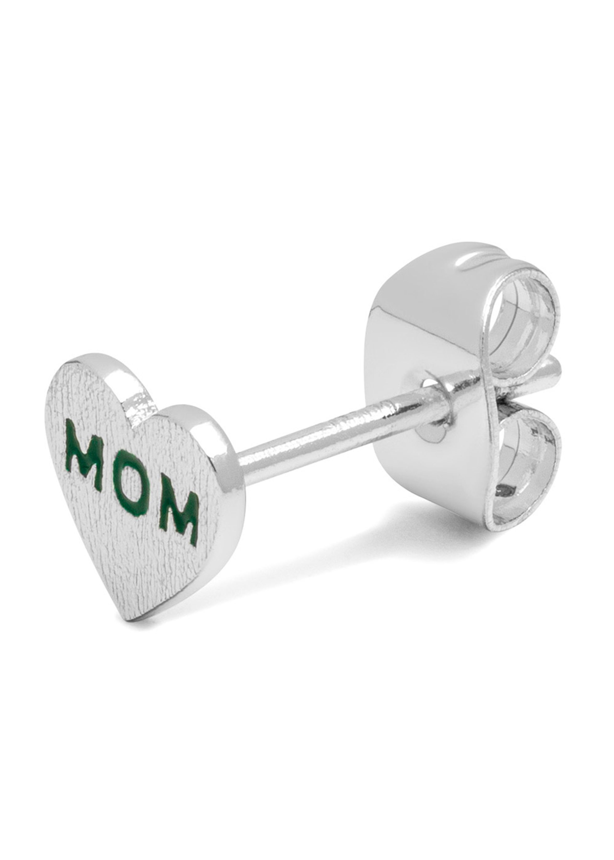 LULU Copenhagen - Ohrring - Heart Mom - Silver/Green