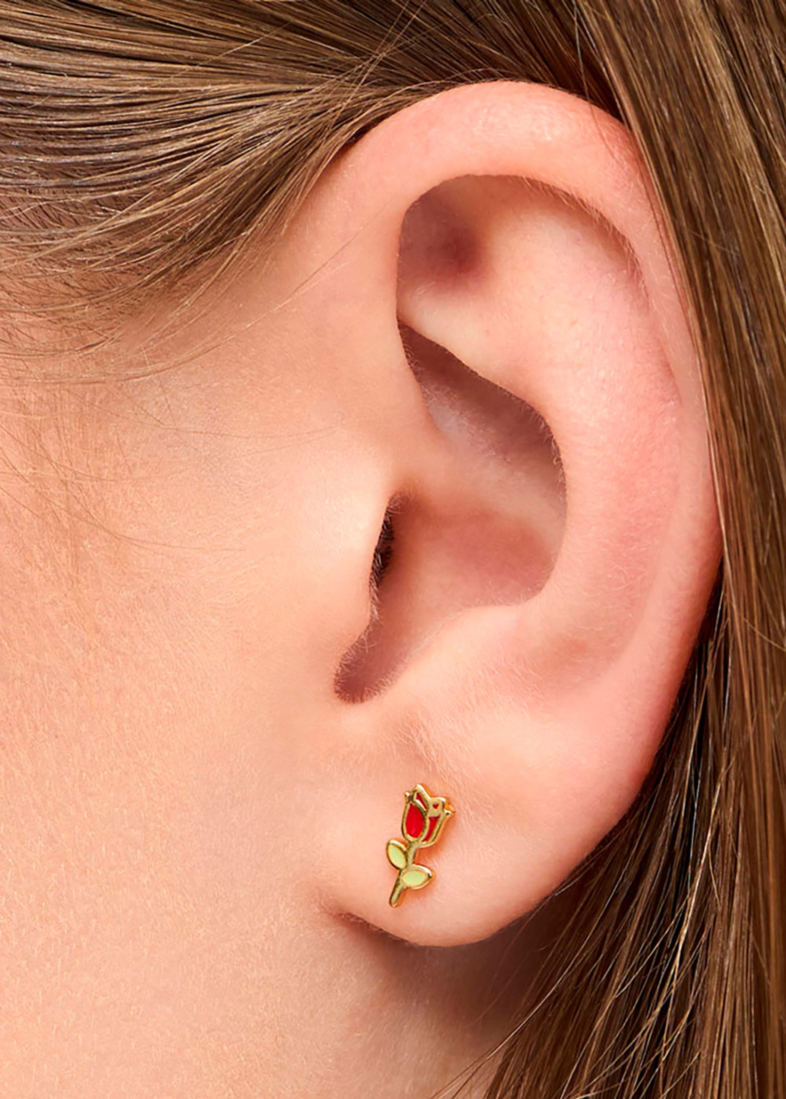 LULU Copenhagen - Boucle d'oreille - Rose earring - Gold Plated Sterling Silver