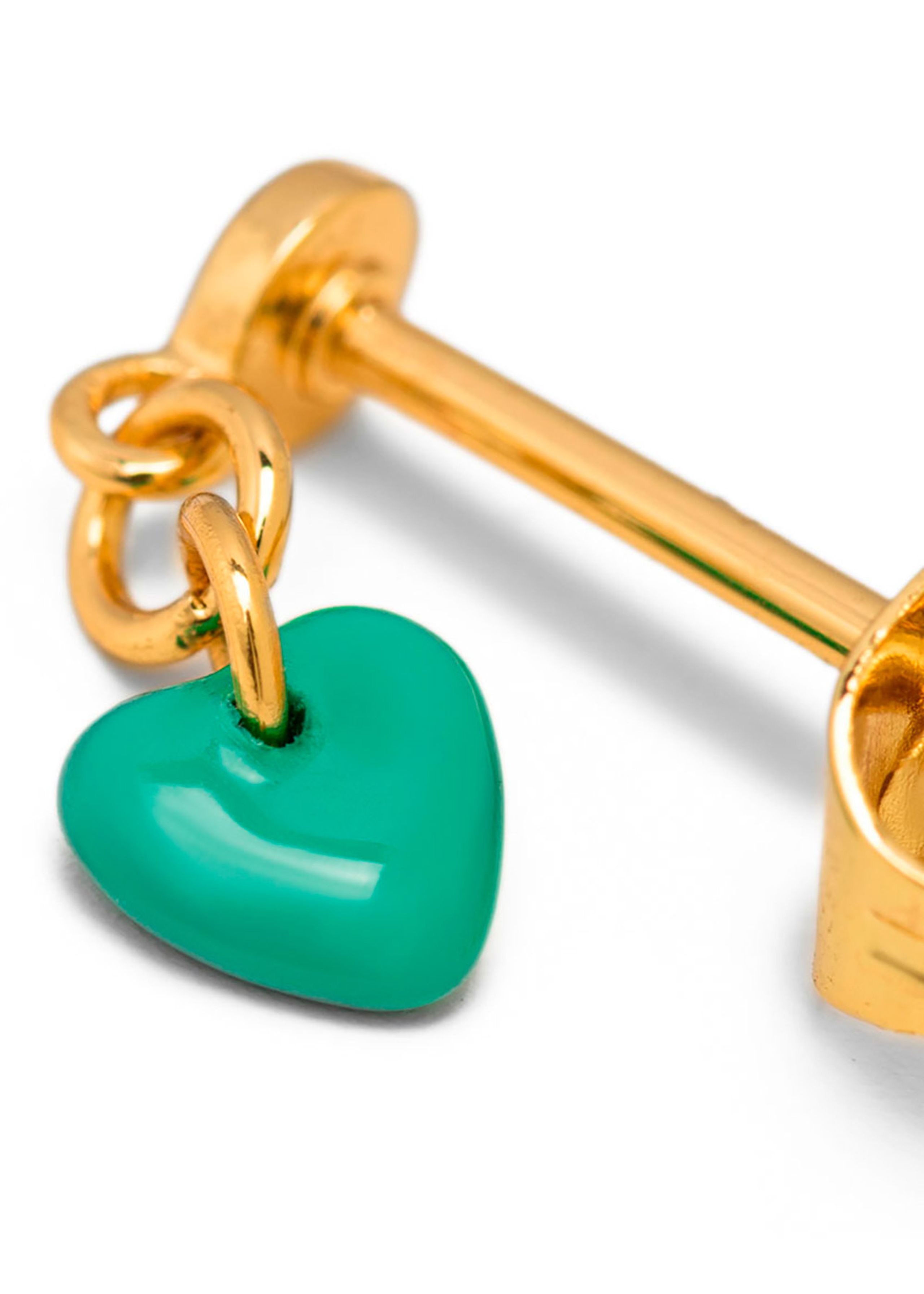 LULU Copenhagen - Oorbel - Topping Short Love U - Light Green