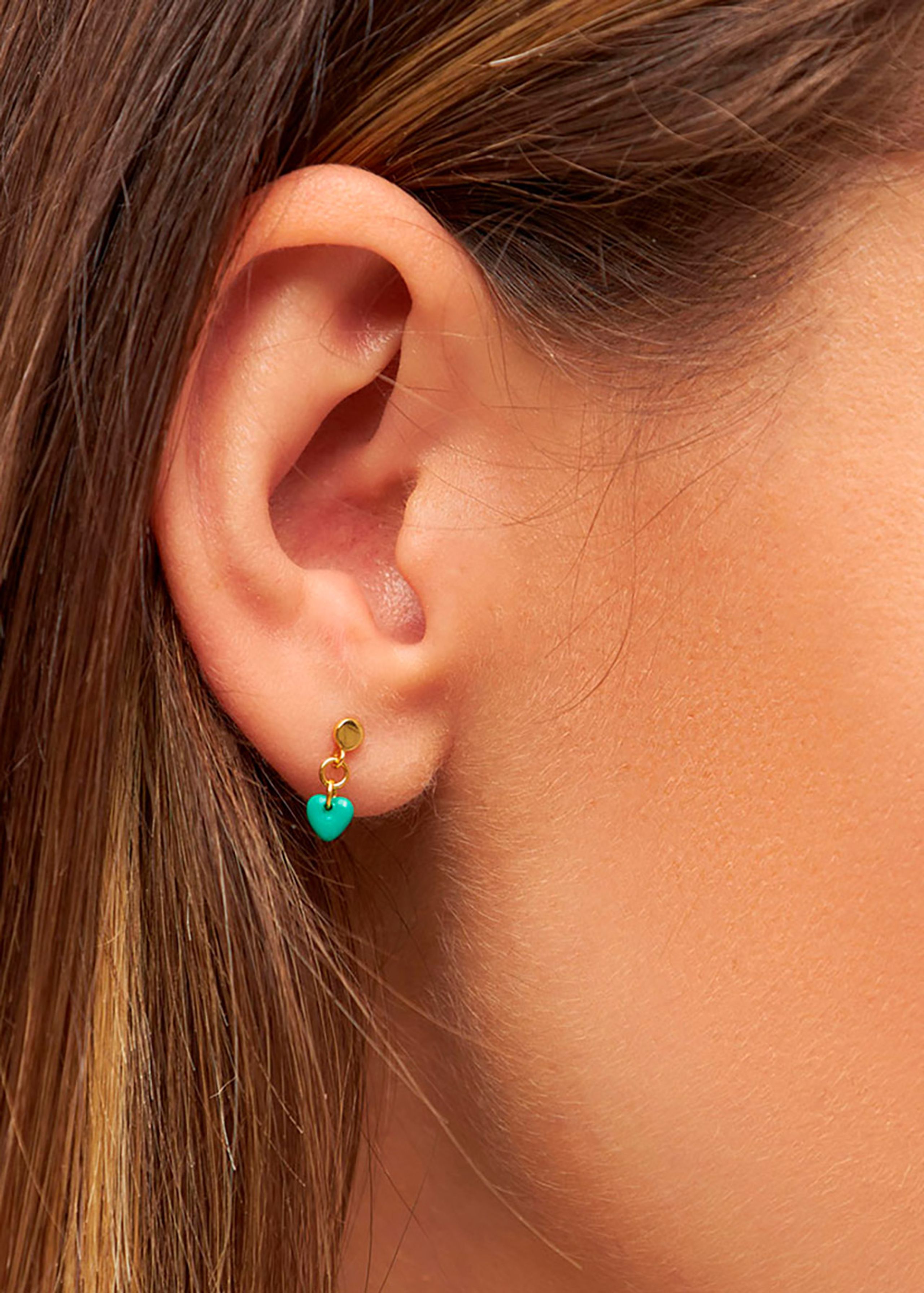 LULU Copenhagen - Oorbel - Topping Short Love U - Light Green