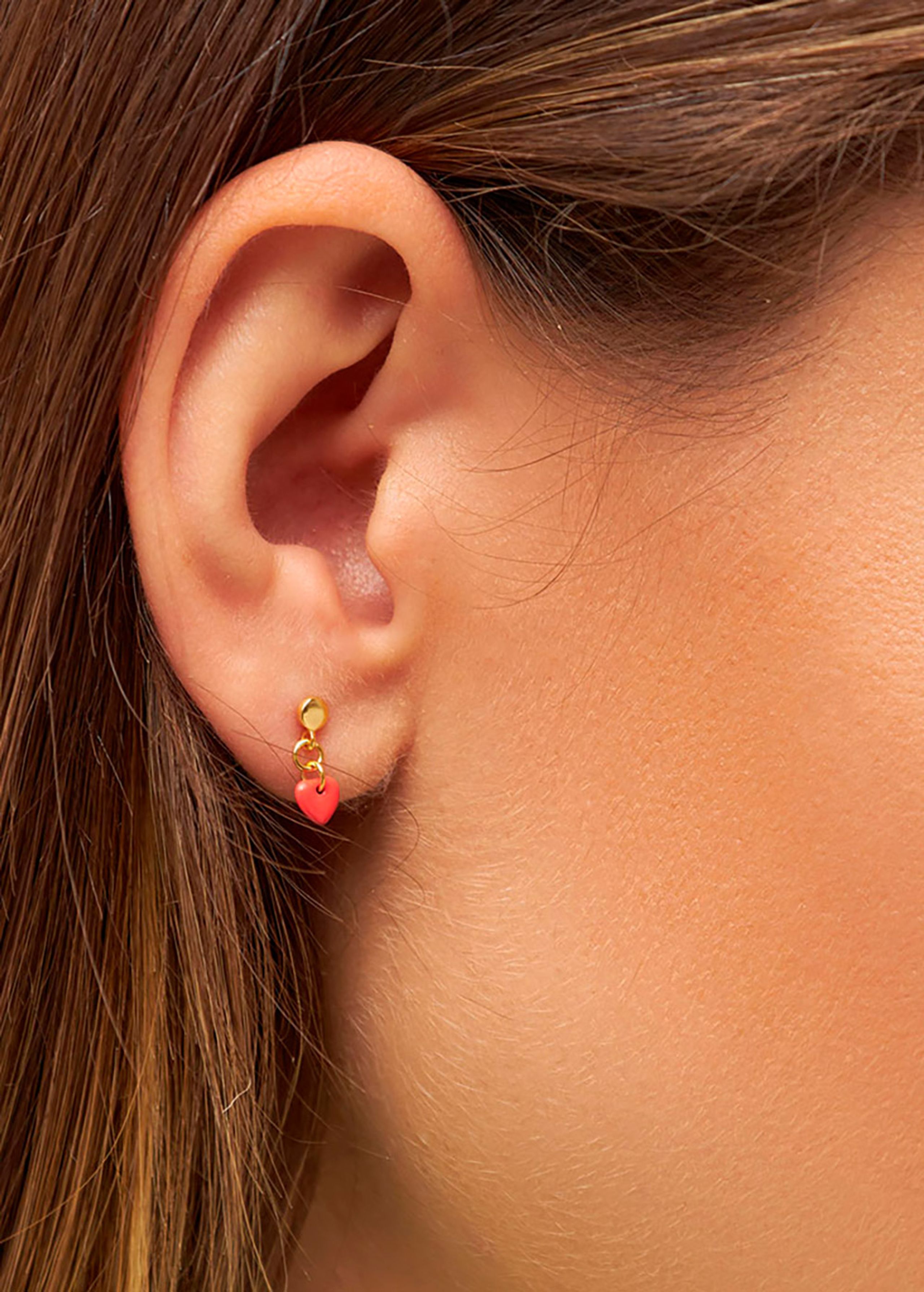 LULU Copenhagen - Earring - Topping Short Love U - Lipstick Red